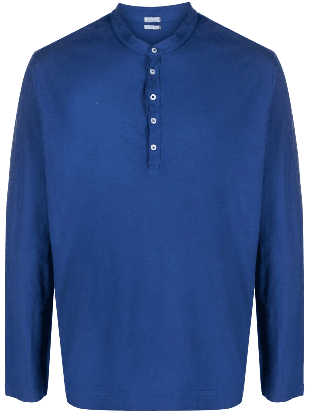 long-sleeve cotton Henley shirt - Image 1