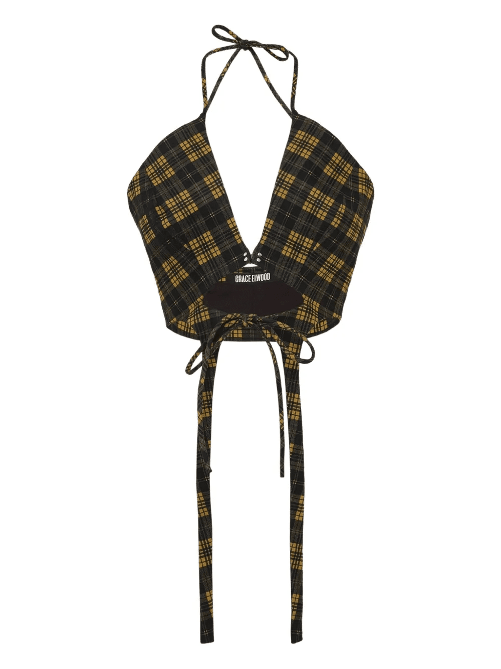 checked halterneck top - Image 1