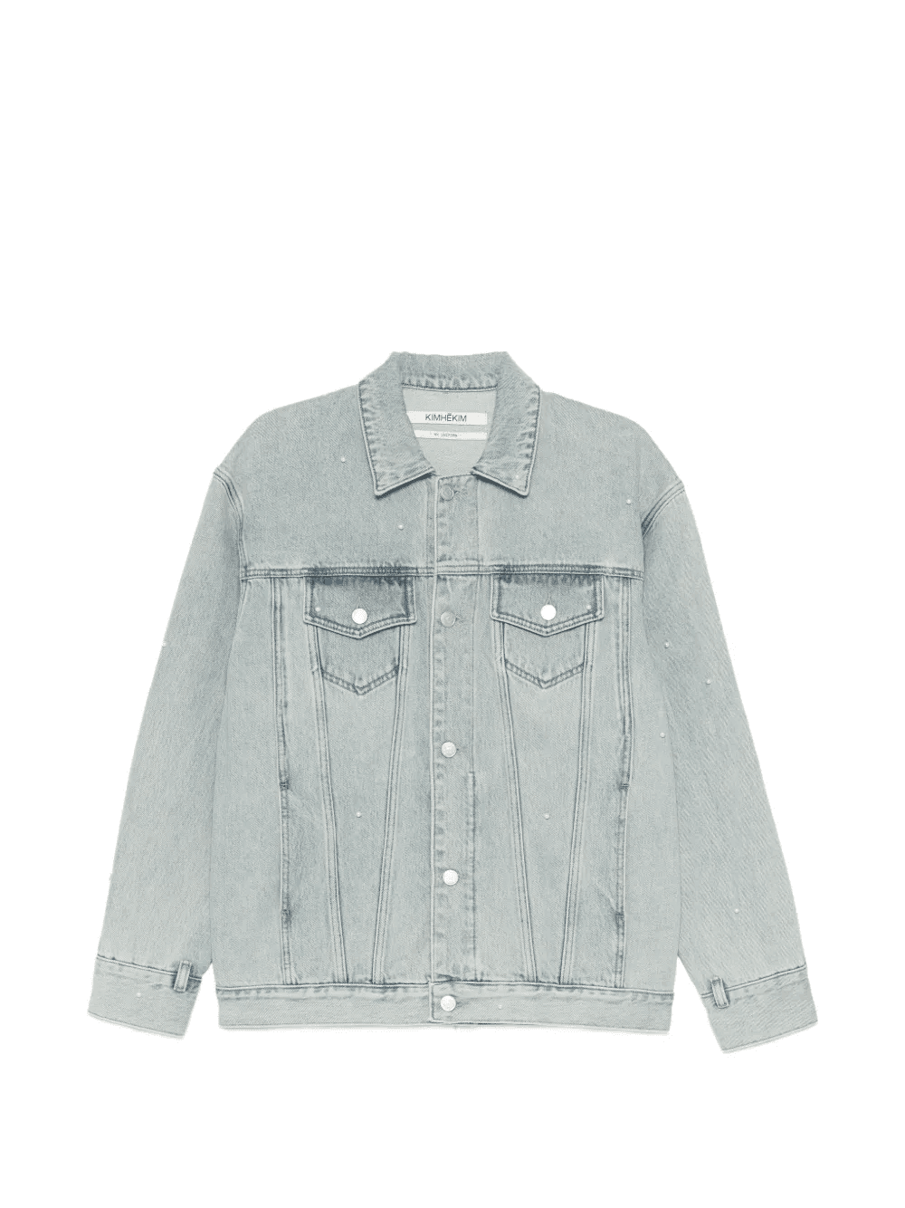 pearl embelished denim jacket - Image 1