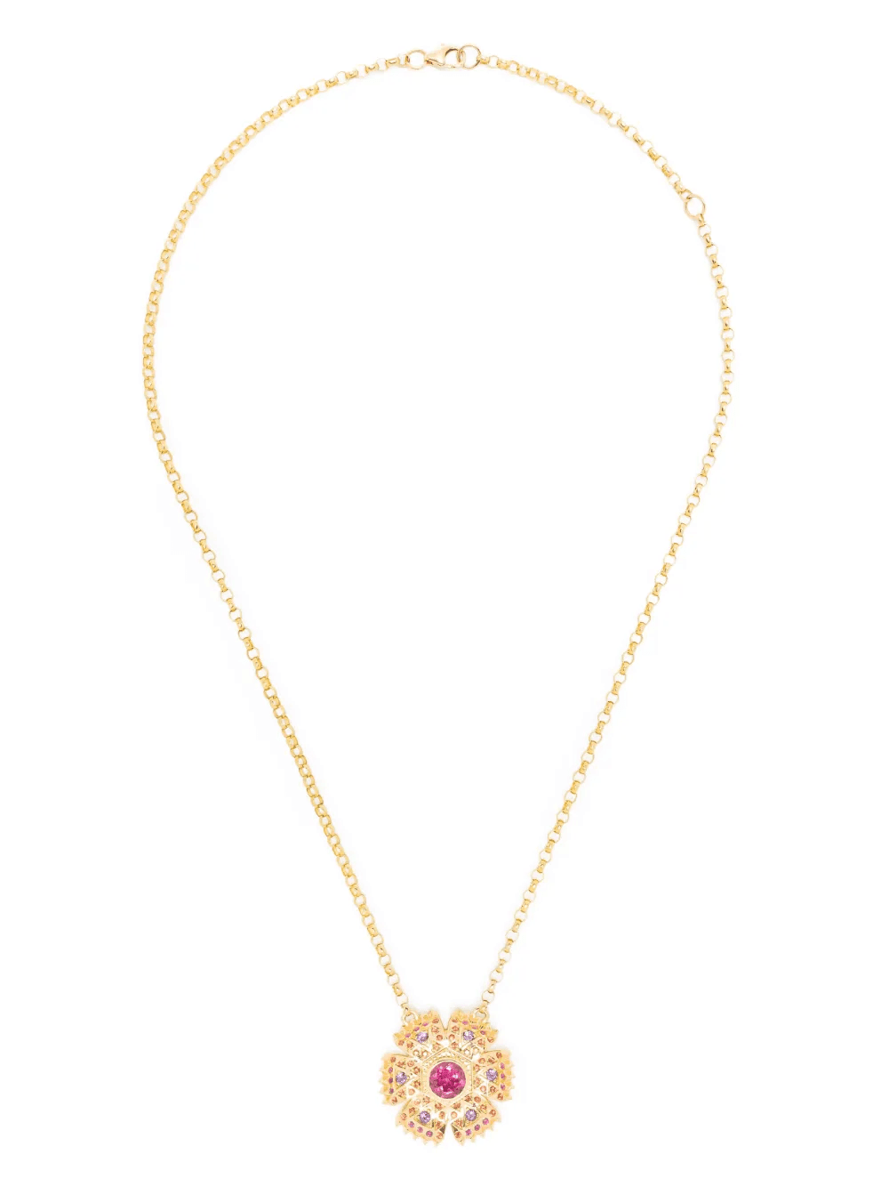 18kt yellow gold Petunia multi-stone necklace - Image 1