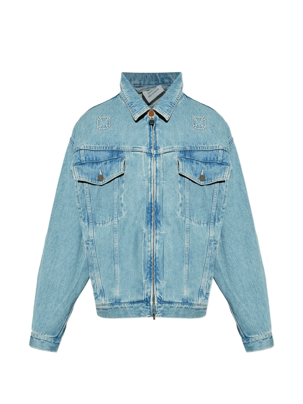 logo-print denim jacket - Image 1