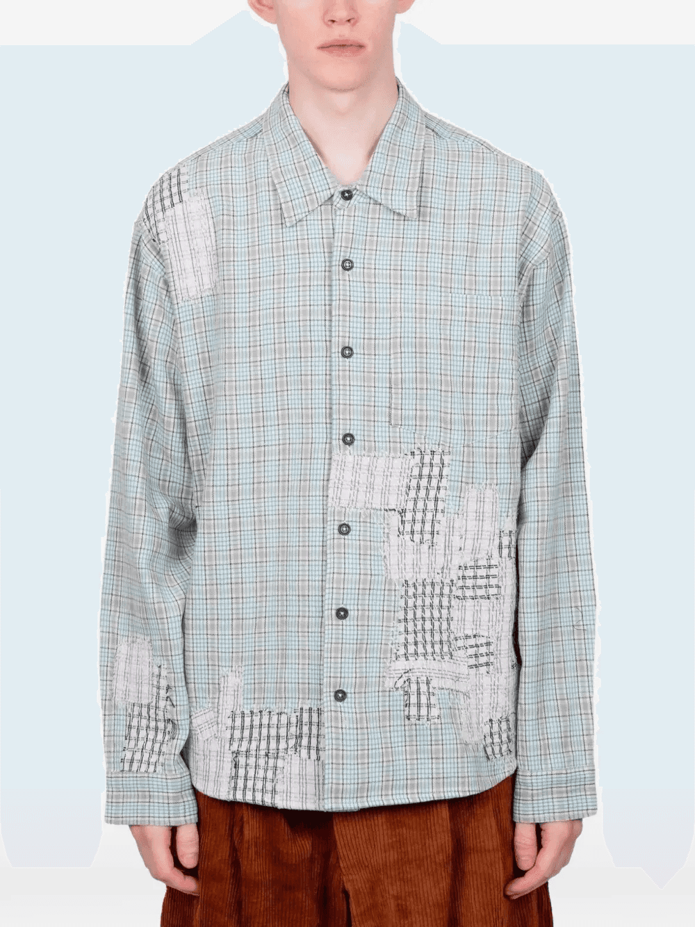 patchwork plaid shirt - Image 1