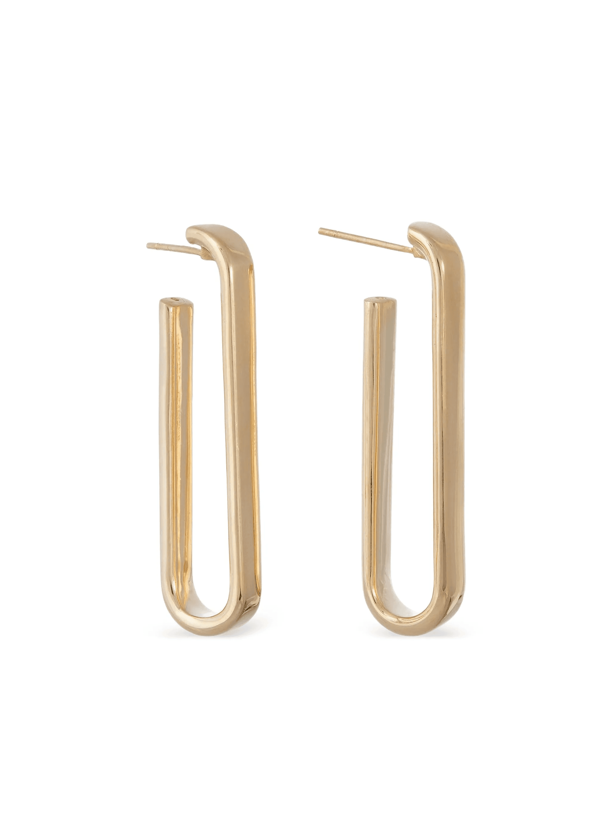 18k yellow gold paperclip hoop earrings - Image 1
