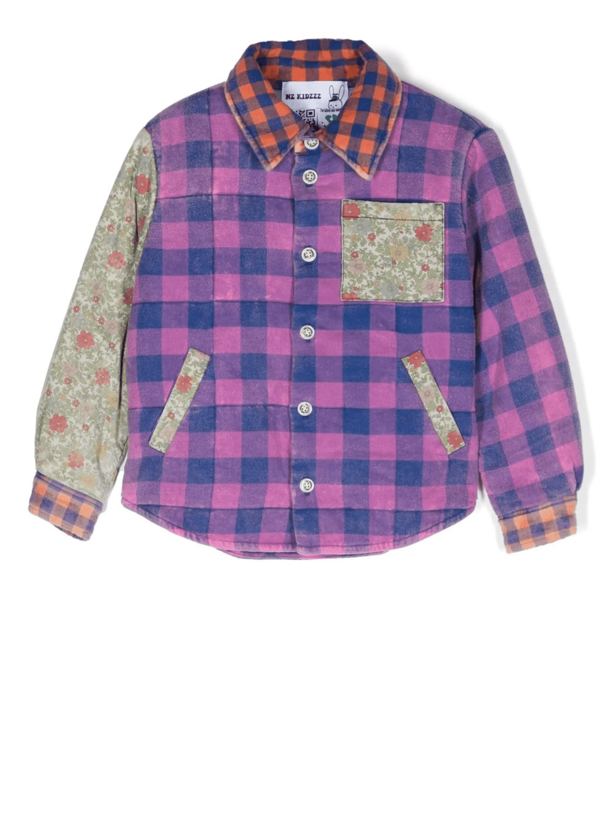 plaid patchwork flannel shirt - Image 1
