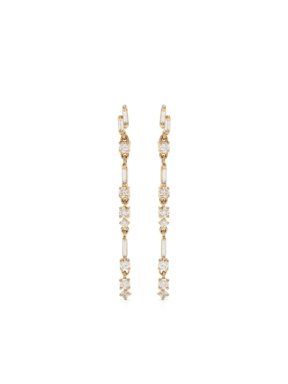 18kt yellow gold Thin dangle drop earrings - Image 1