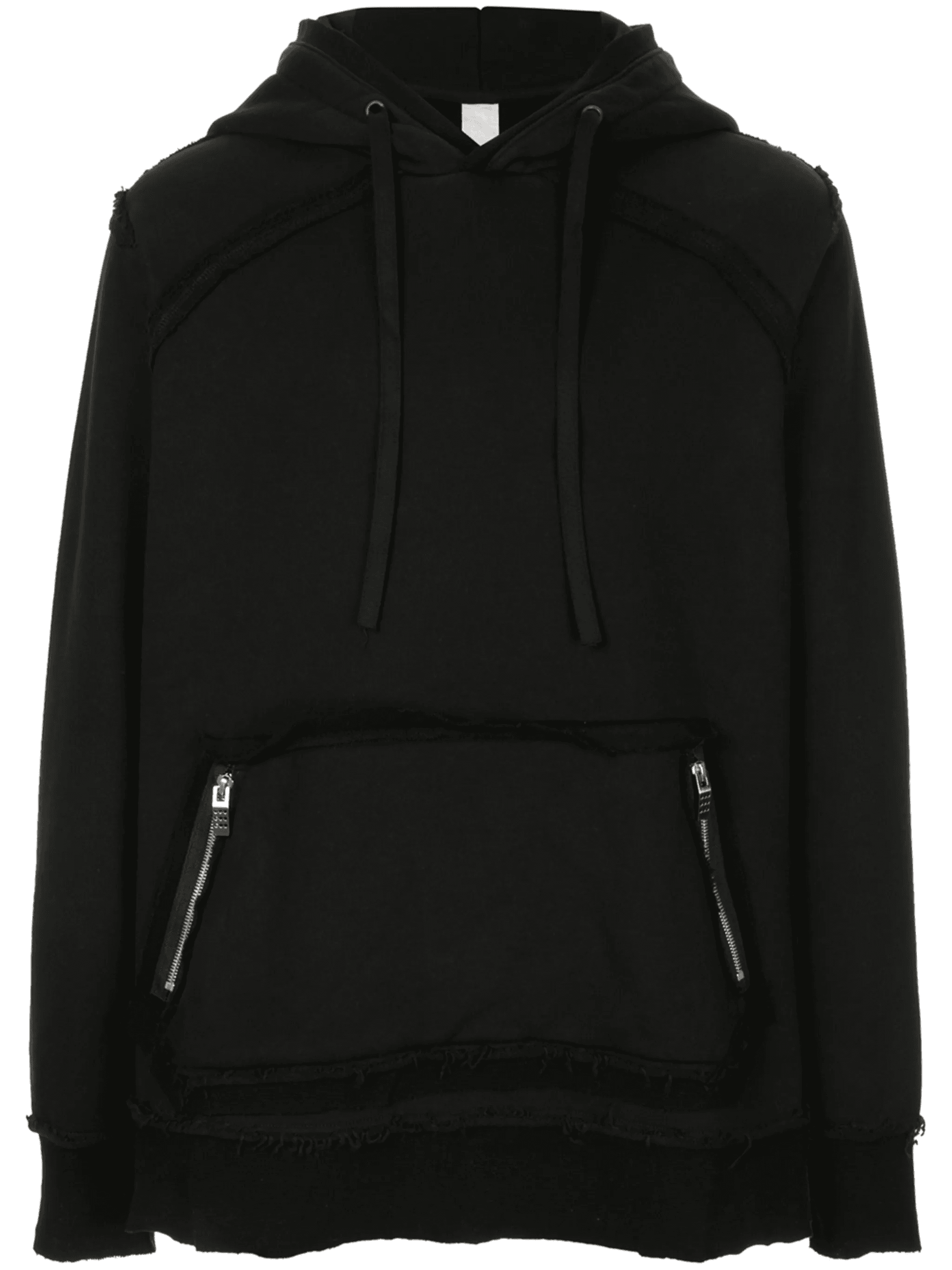 casual raw hem hoodie - Image 1