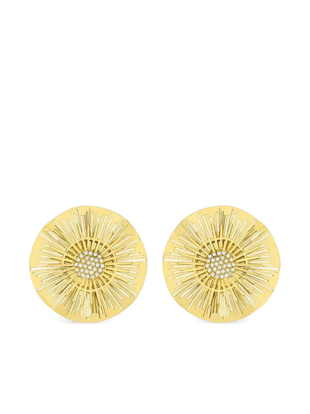 18K yellow gold Explosion diamond earrings - Image 1