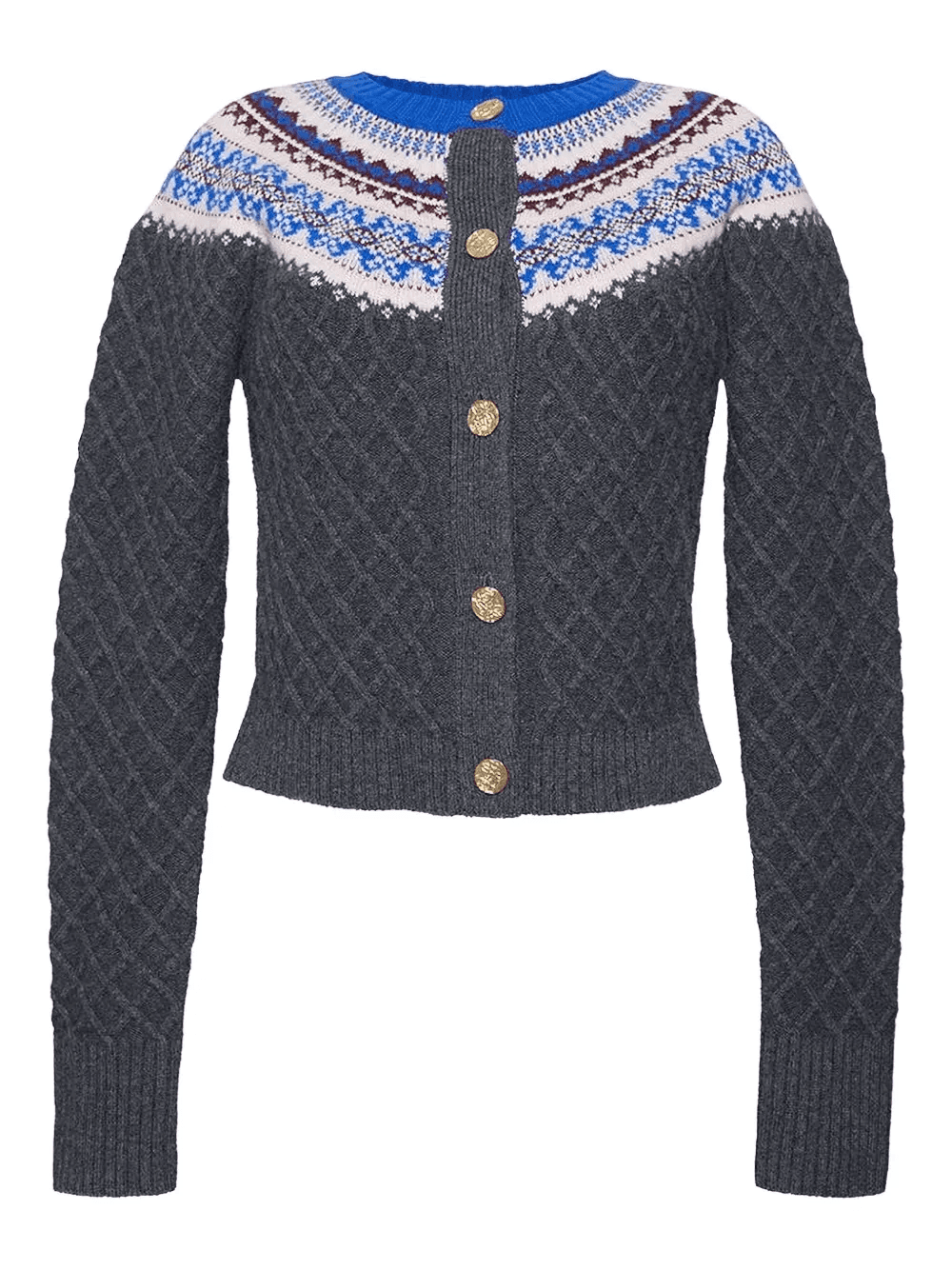 fairisle cable-knit cardigan - Image 1