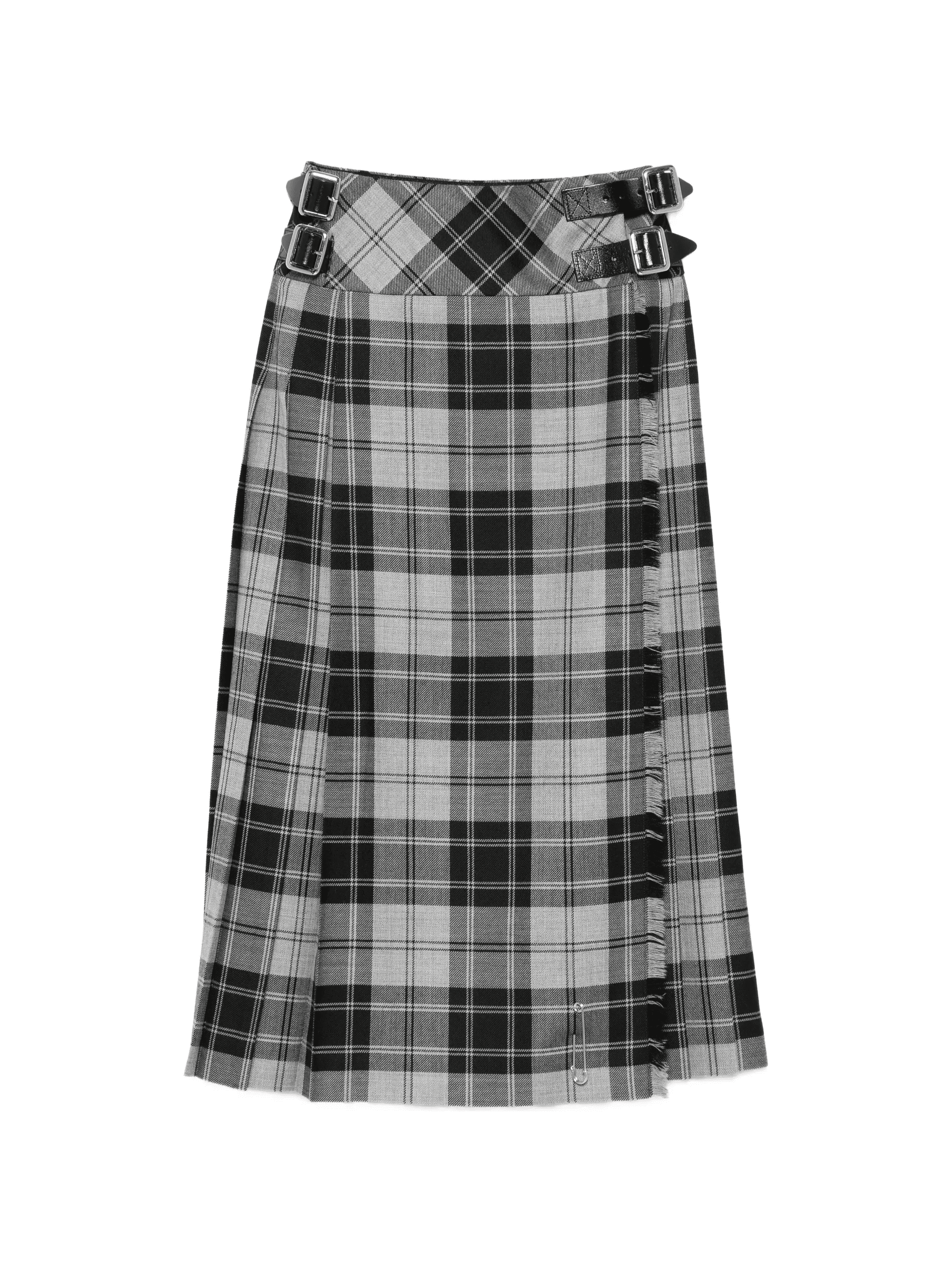 buckle plaid midi skirt - Image 1