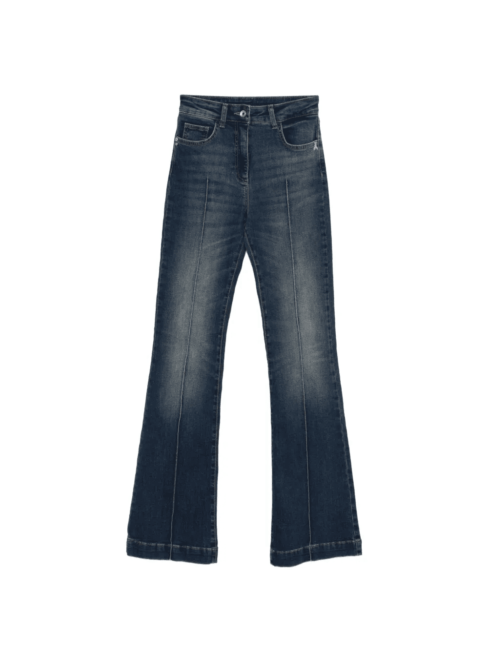 logo-button flared jeans - Image 1