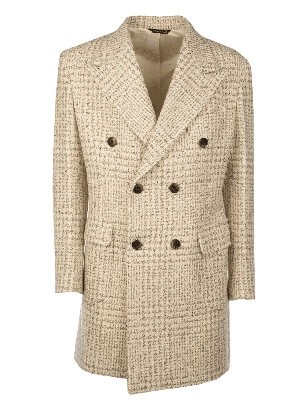 double-breasted checked coat - Image 1