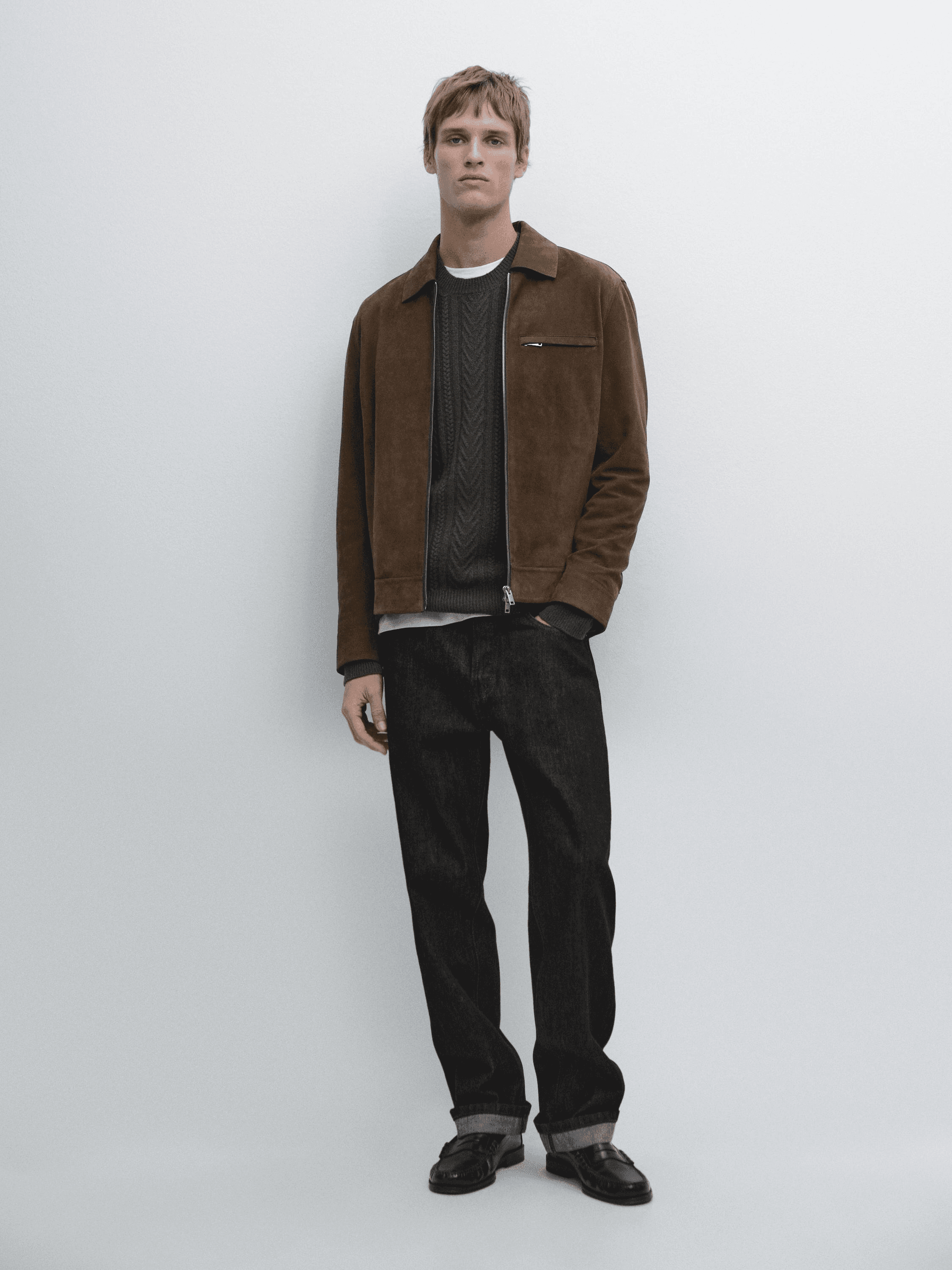 Short suede leather jacket - Image 1