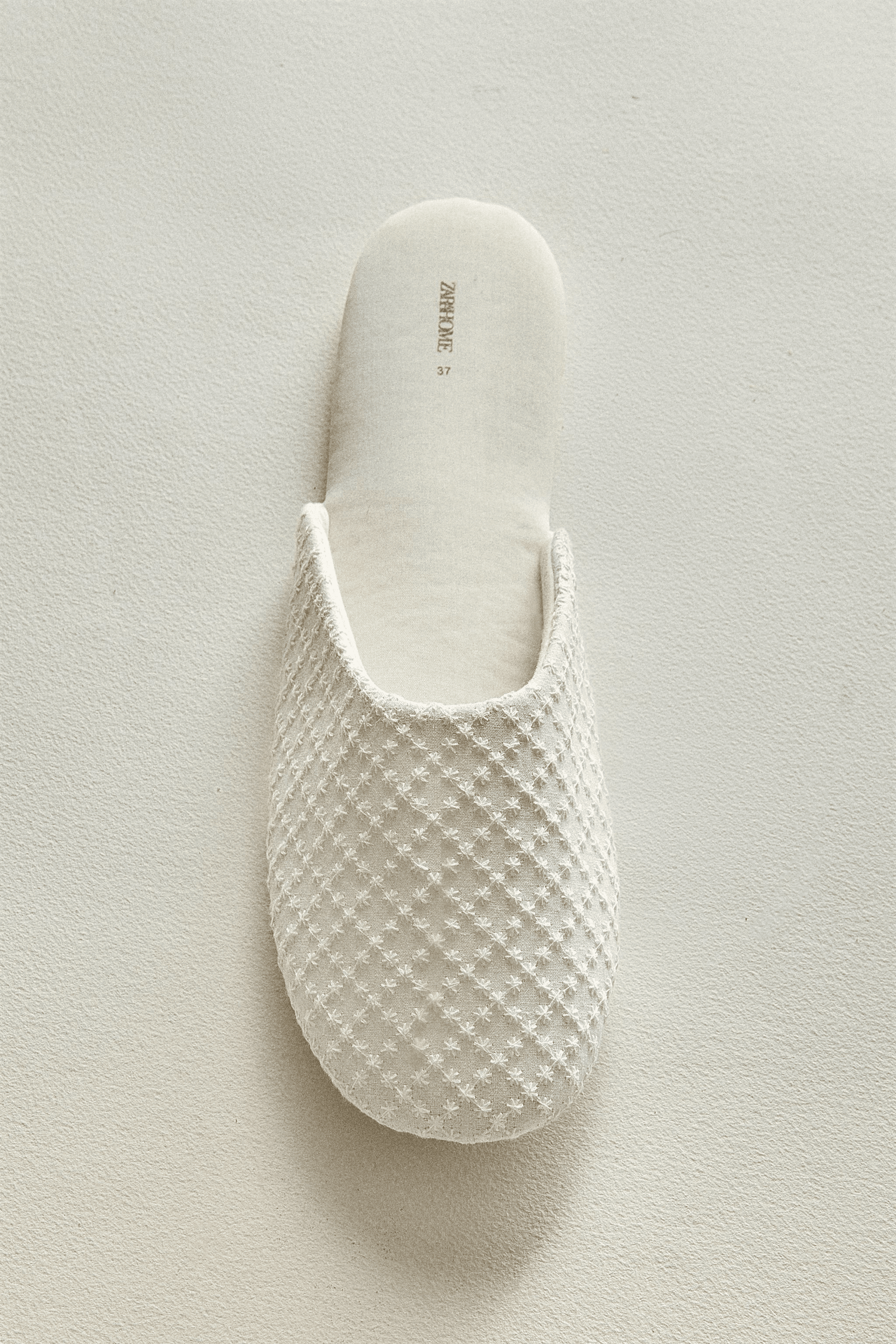 PLUMETIS FABRIC SLIPPERS WITH SATEEN DETAIL - Image 1