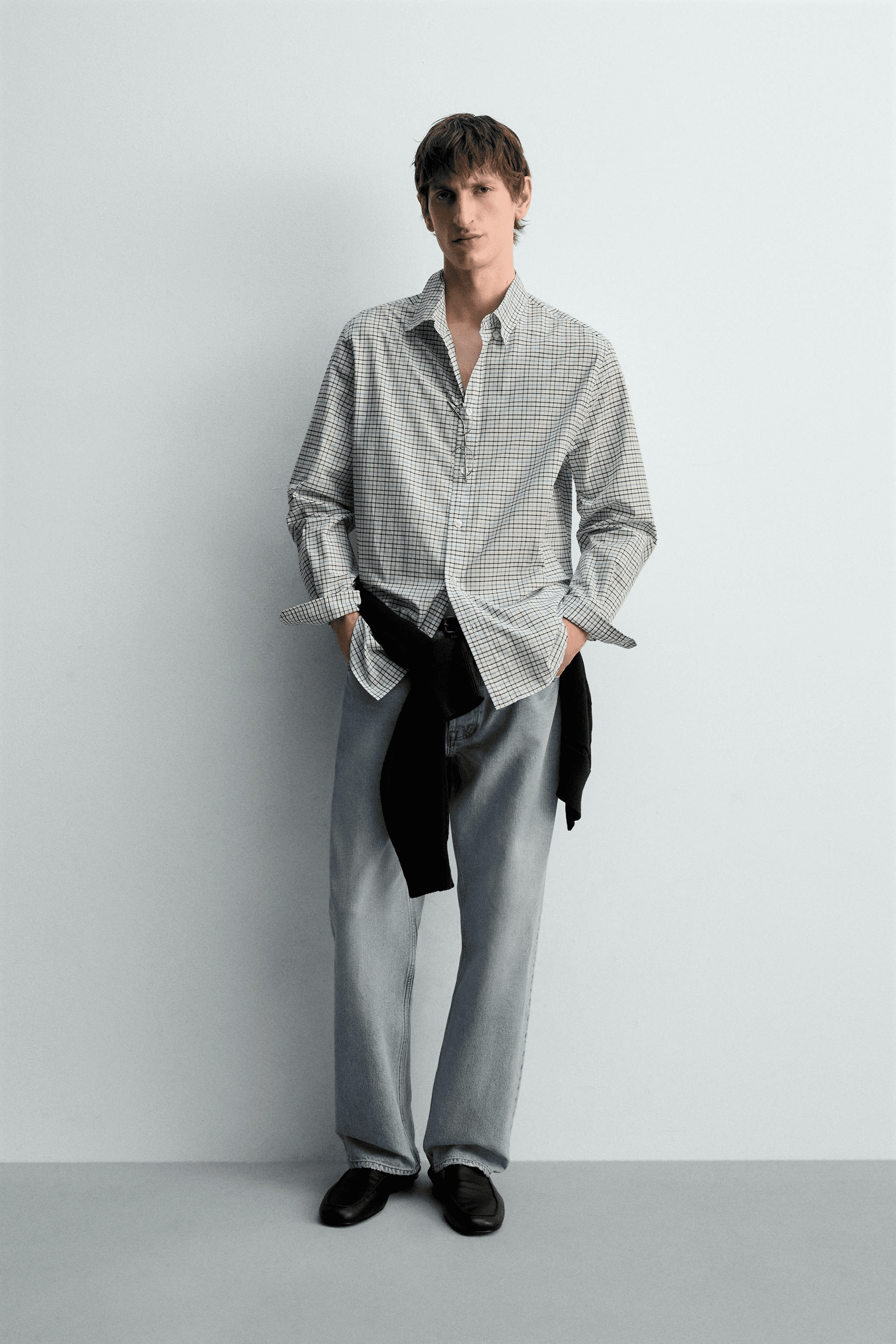 RELAXED FIT PLAID SHIRT - Image 1