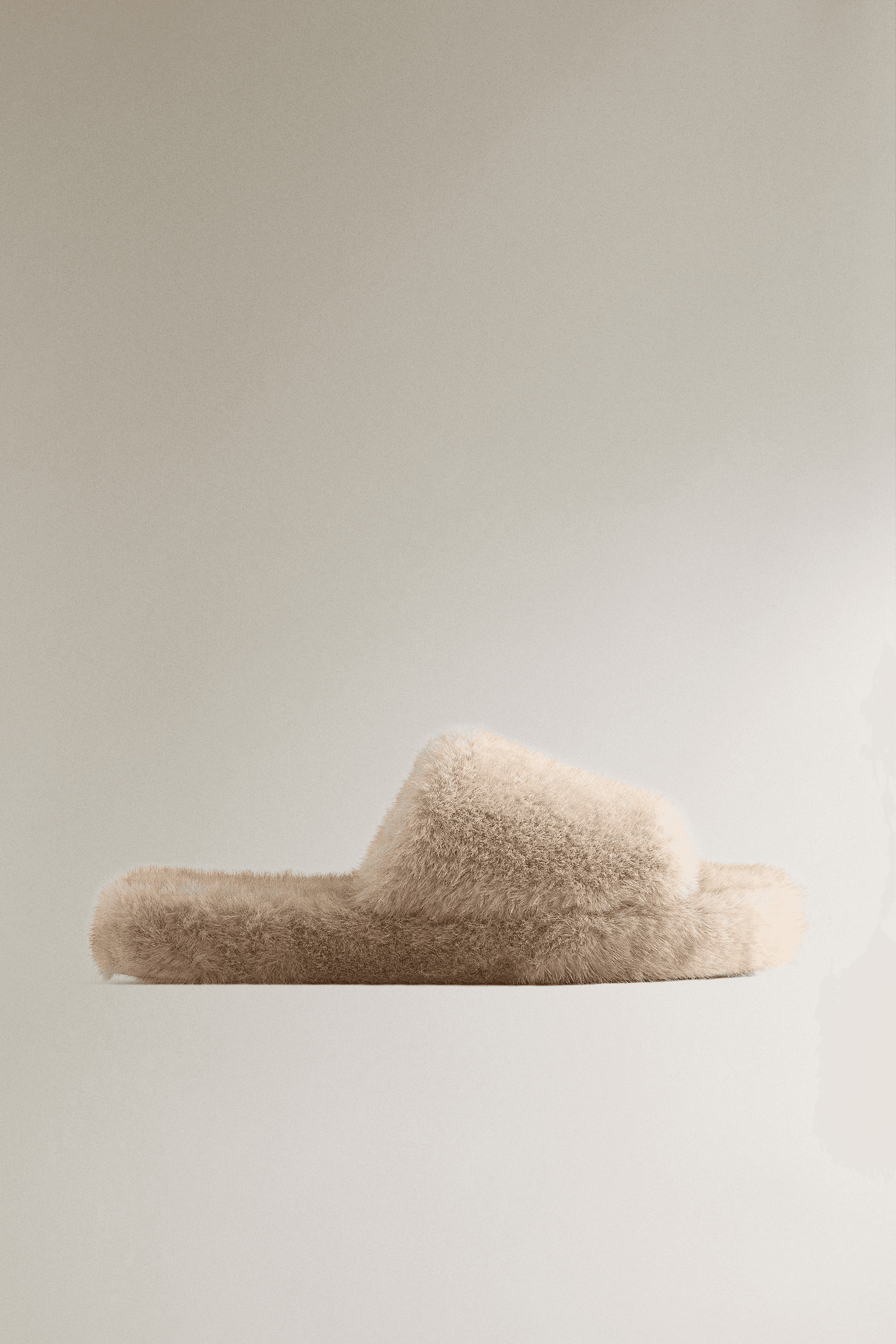 FAUX FUR FLATFORM SLIPPERS - Image 1