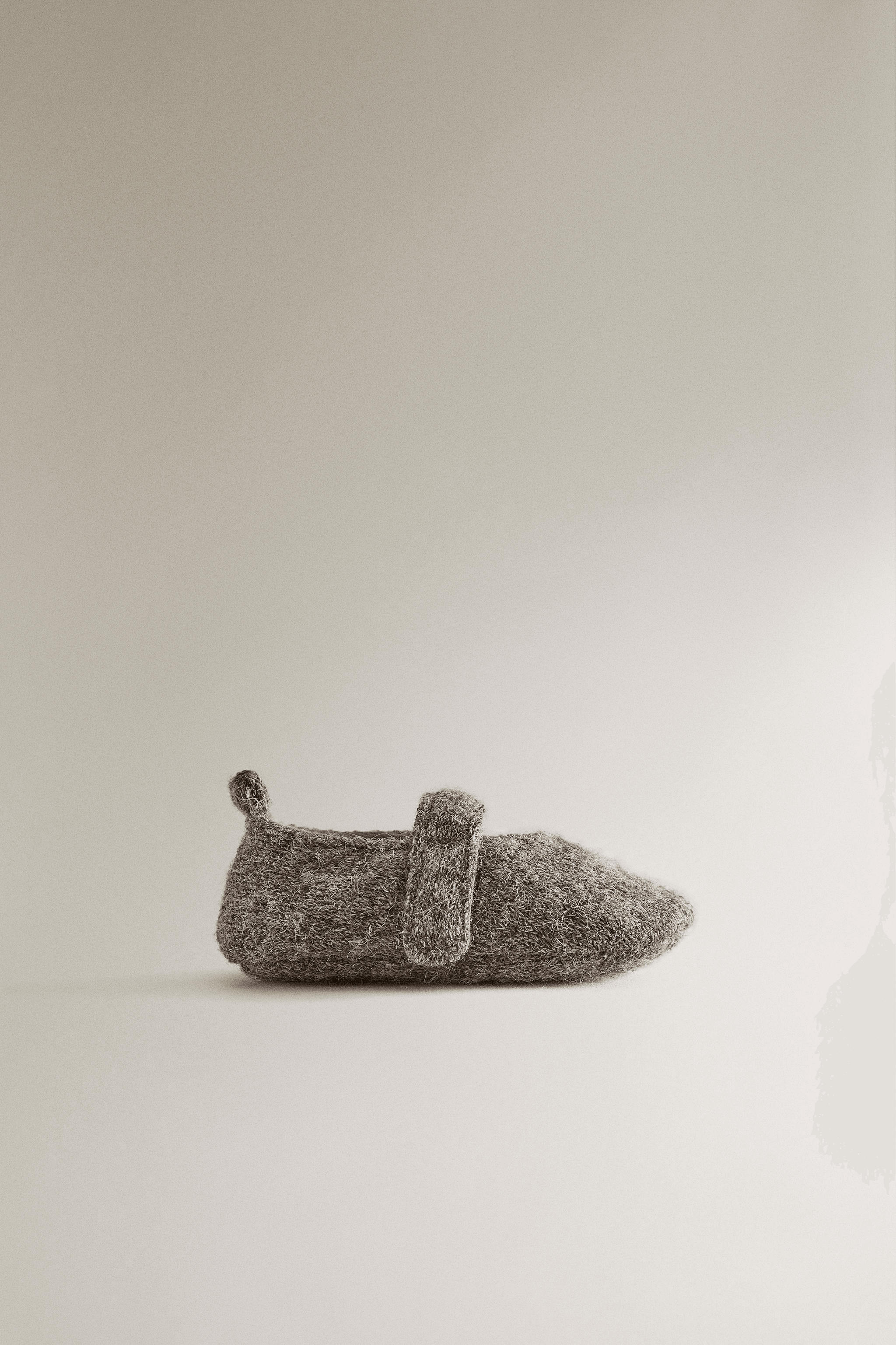 WOOL EFFECT BALLERINA SLIPPERS - Image 1