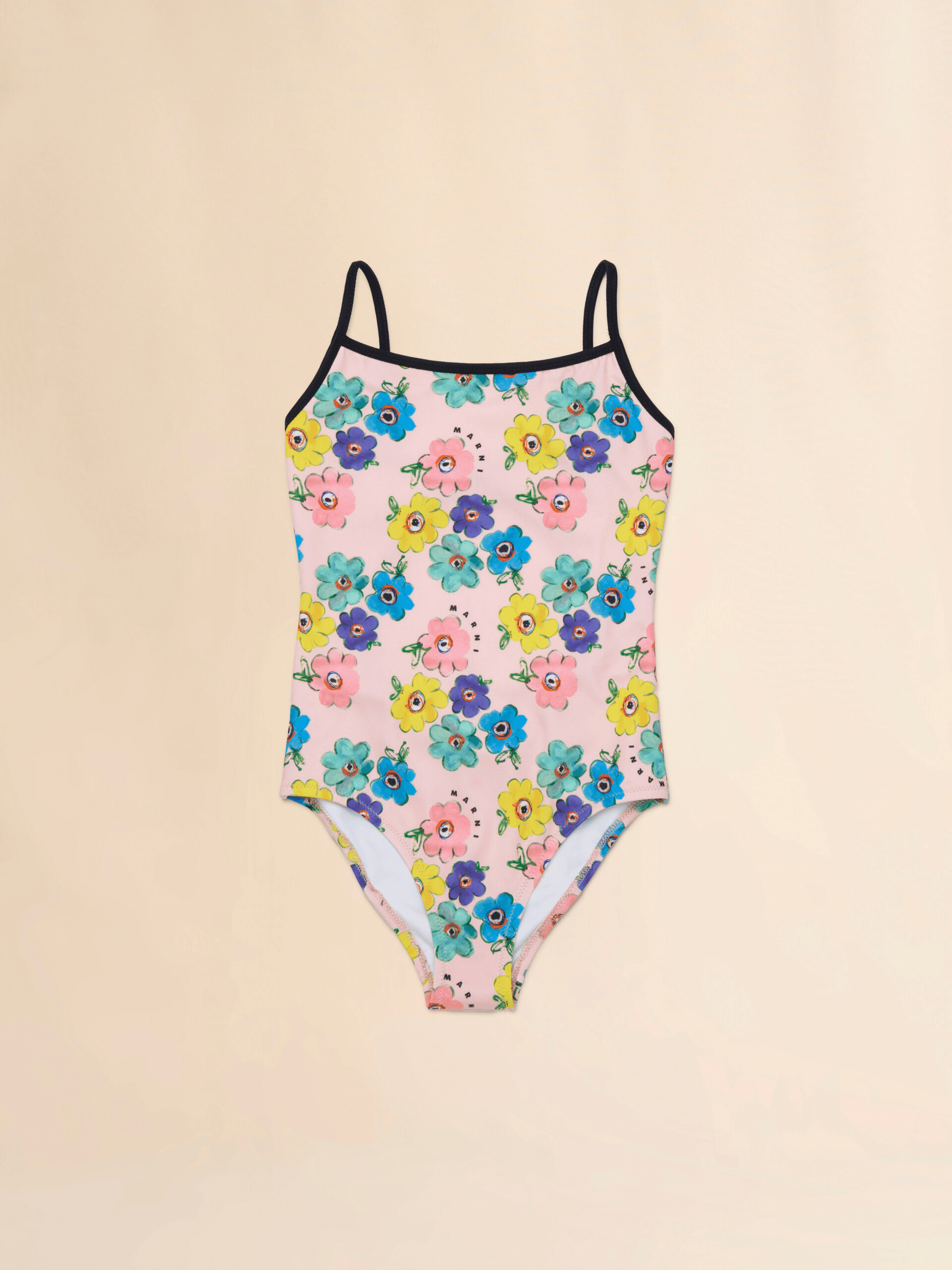 Pink swimsuit with Dessert Flower print - Image 1