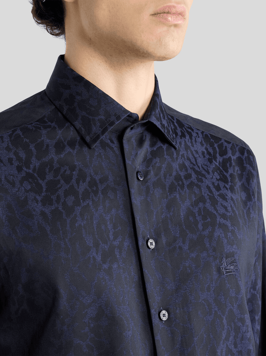 COTTON JACQUARD SHIRT WITH ANIMAL MOTIF - Image 1