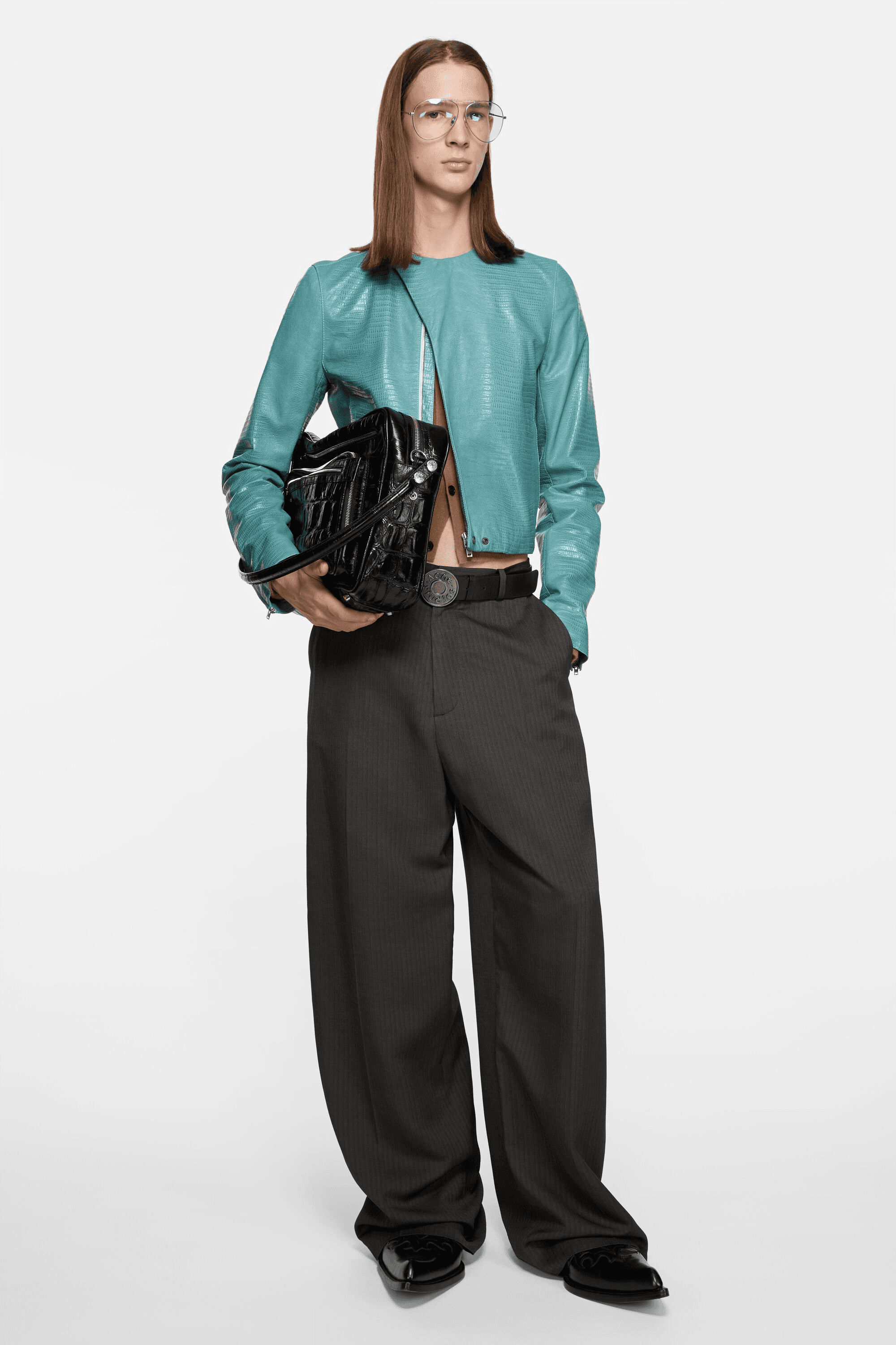 Lizard leather biker jacket - Image 1