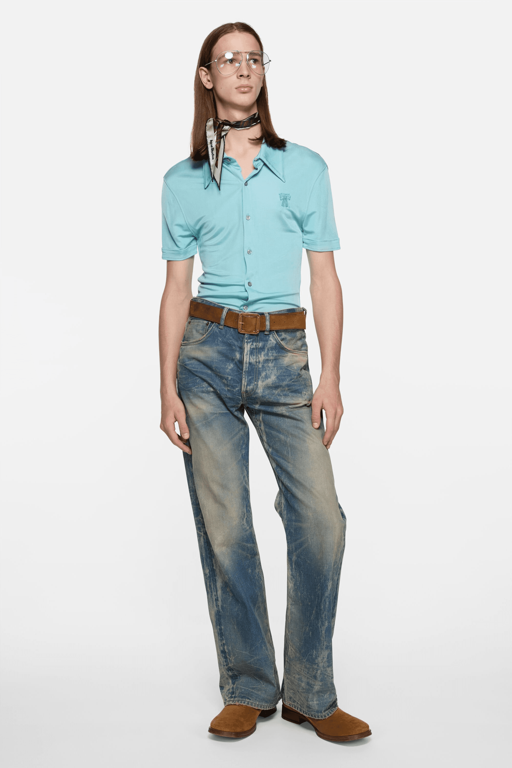 Embroidered bow logo button-up - Image 1