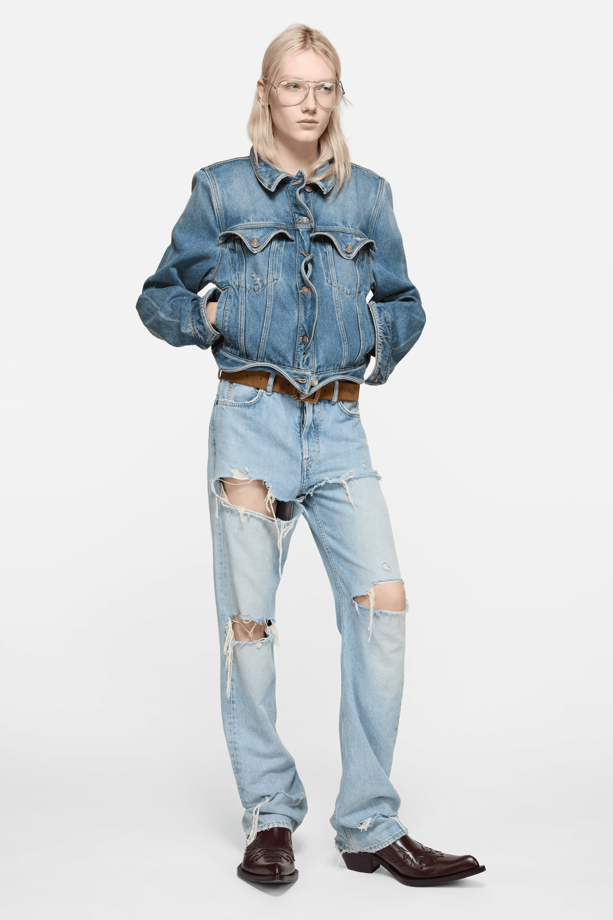 Wavy denim jacket - Image 1