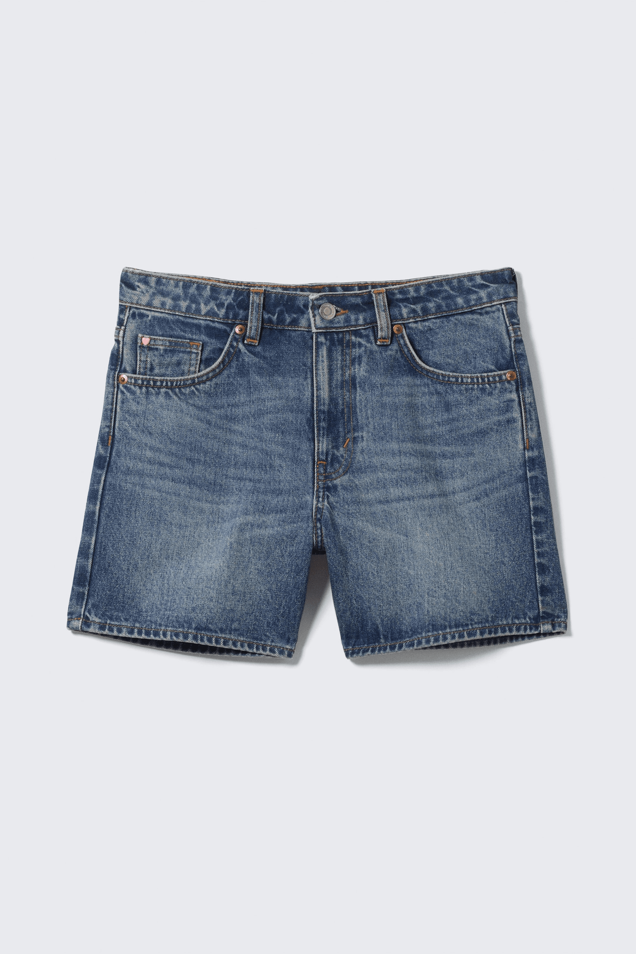 Aimo Mid-Rise Straight Leg Denim Shorts - Image 1