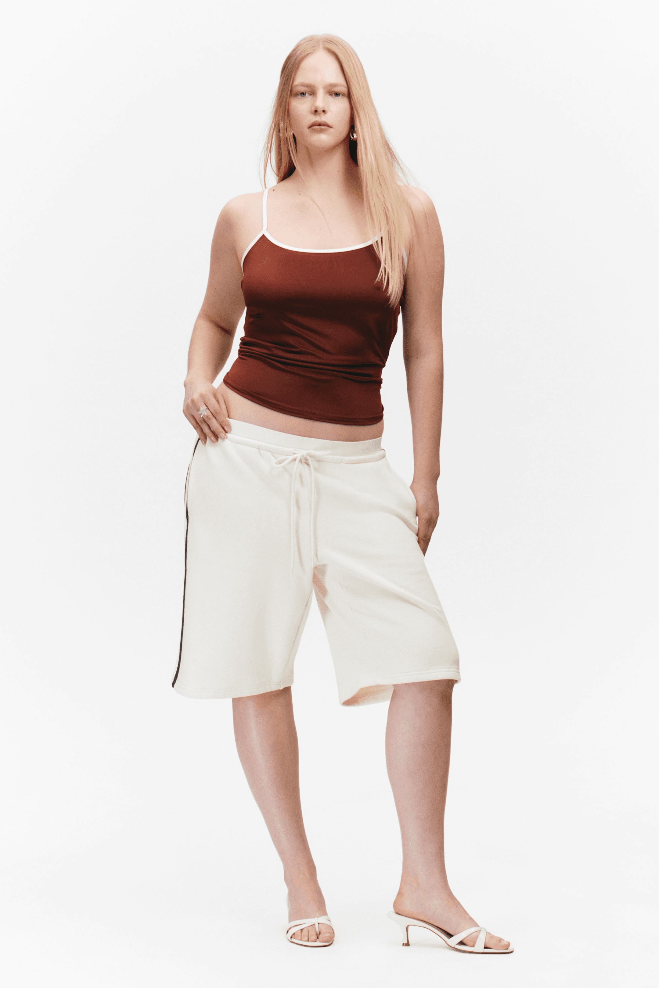 Relaxed Low Rise Terry Bermuda Shorts - Image 1