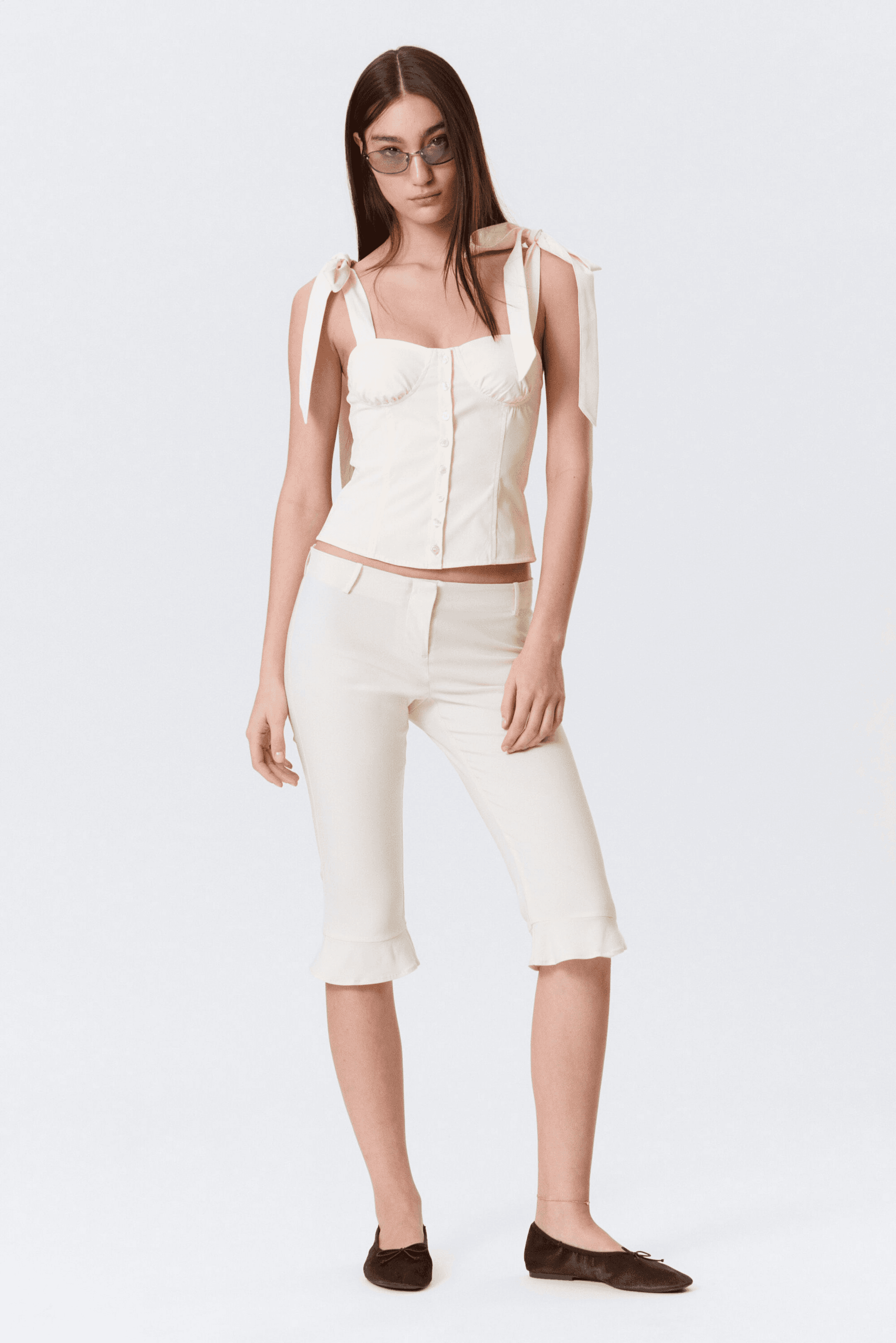 Low Rise Tailored Capri Trousers - Image 1