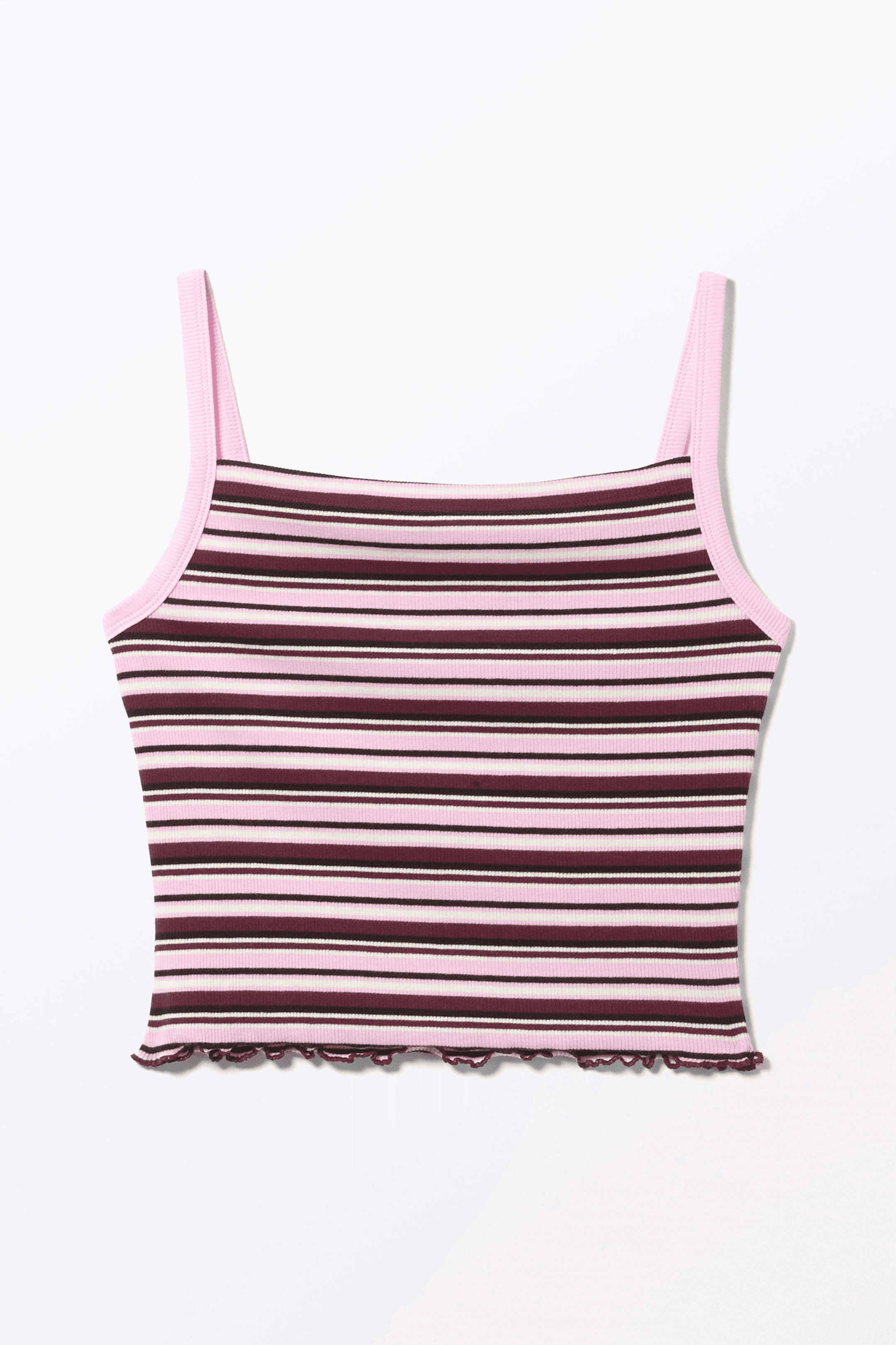 Cropped Ribbed Tank Top - Image 1