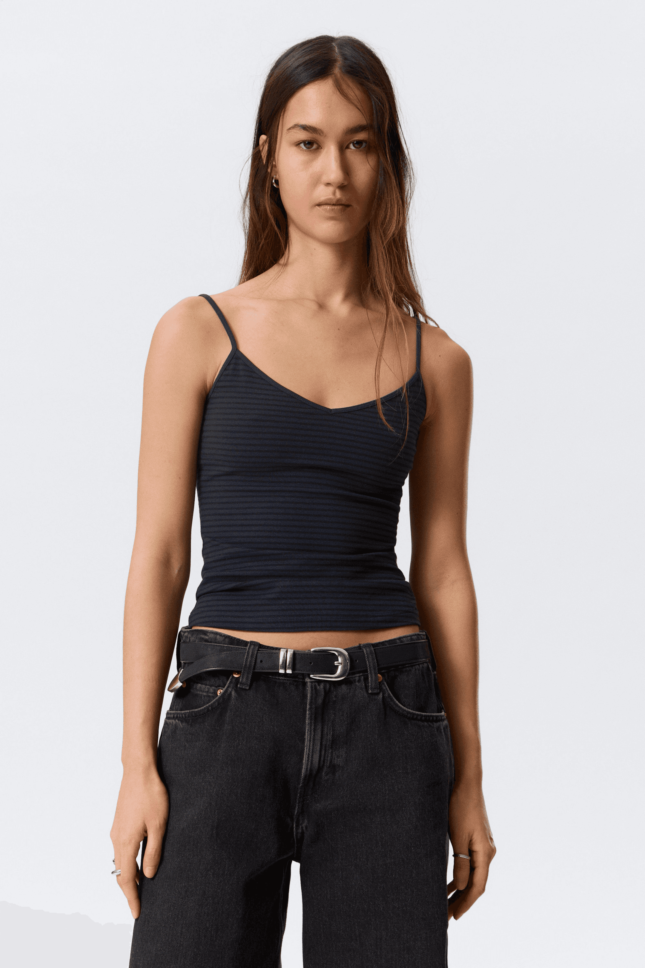 Slim V-neck Cotton Singlet - Image 1