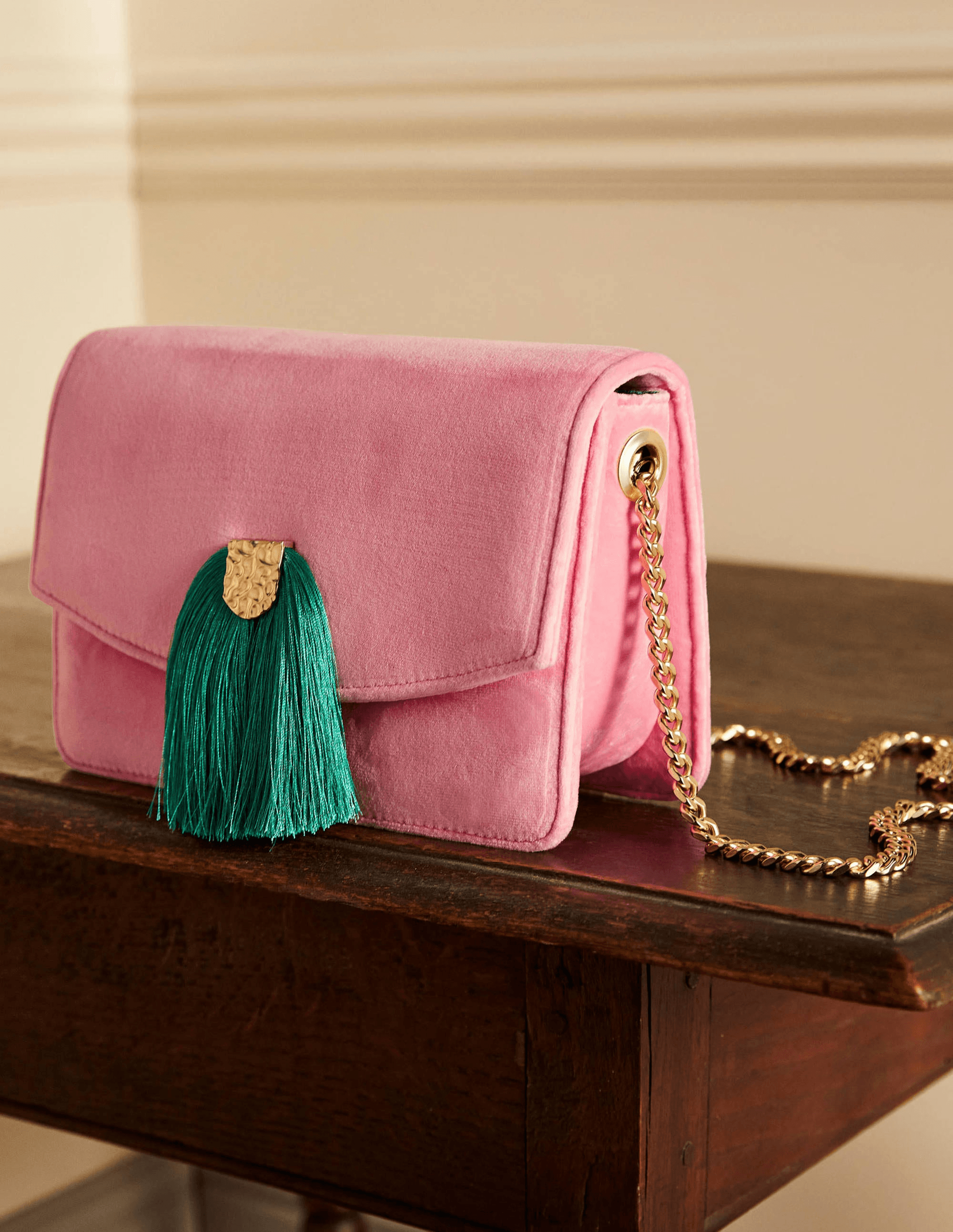 Velvet Tassel Crossbody Bag - Image 1