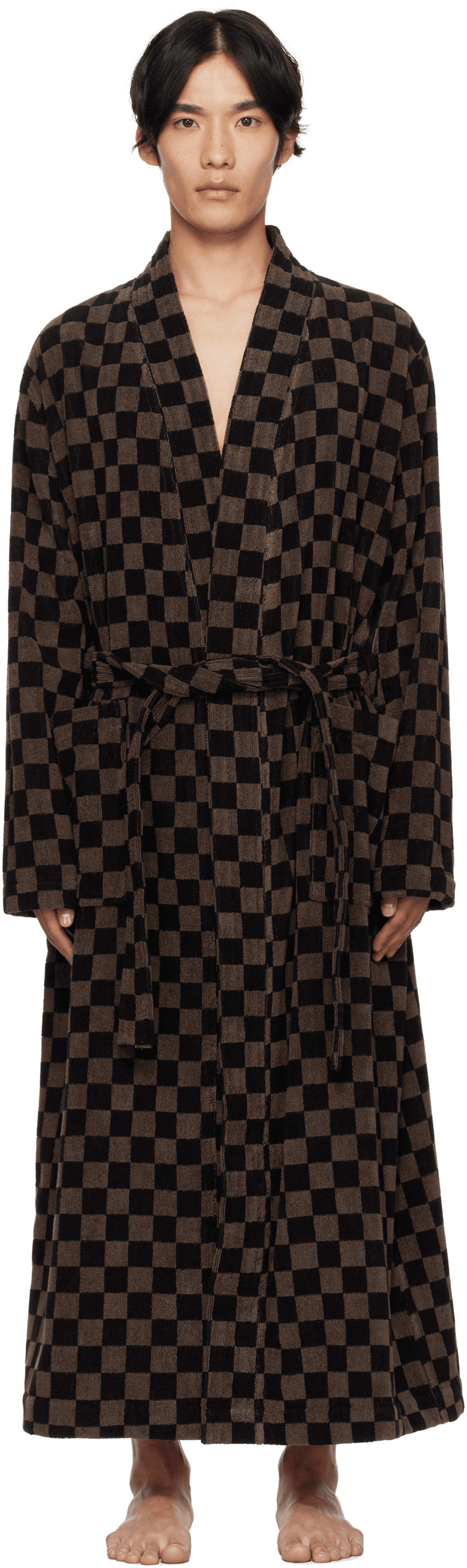 Black & Brown Sulis Bathrobe - Image 1
