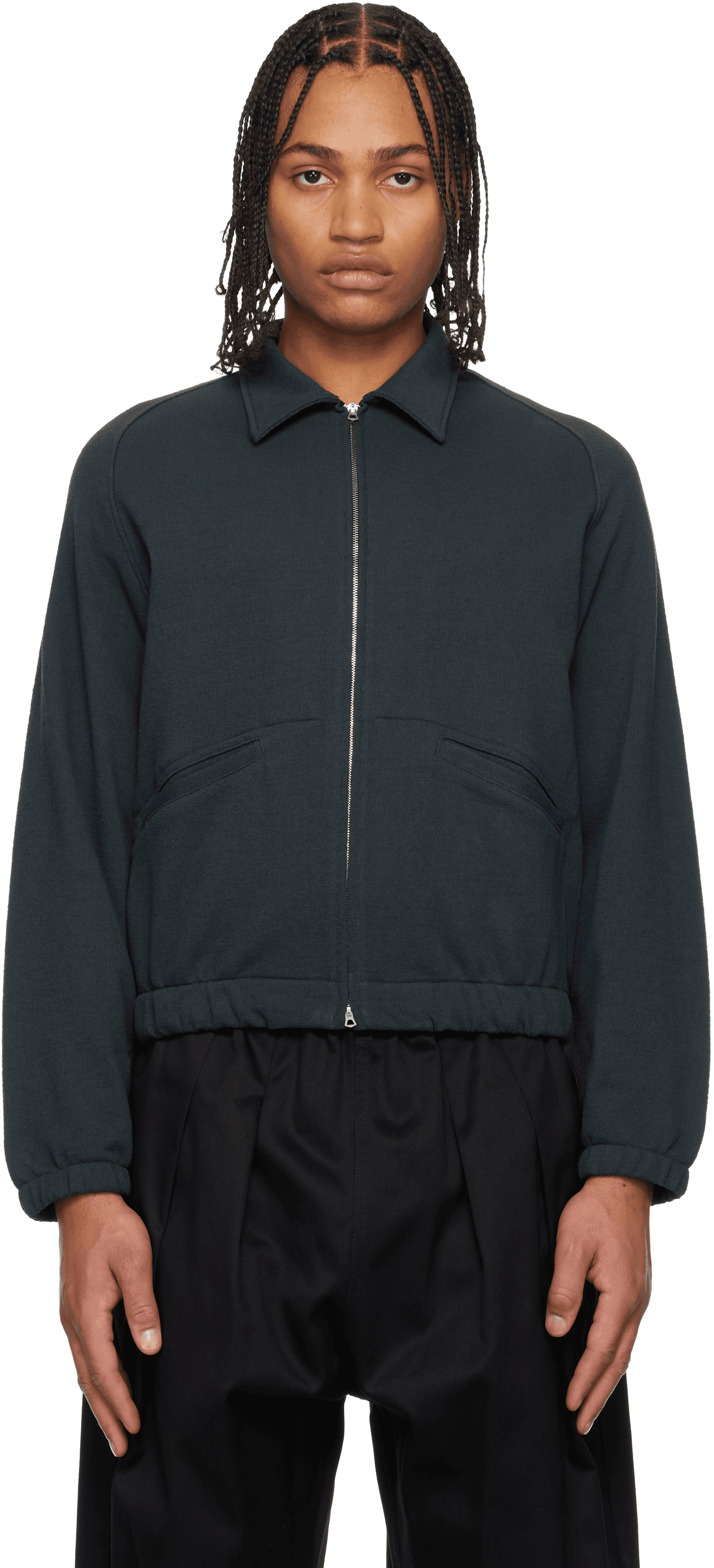 Black Textured Coach Jacket - Image 1