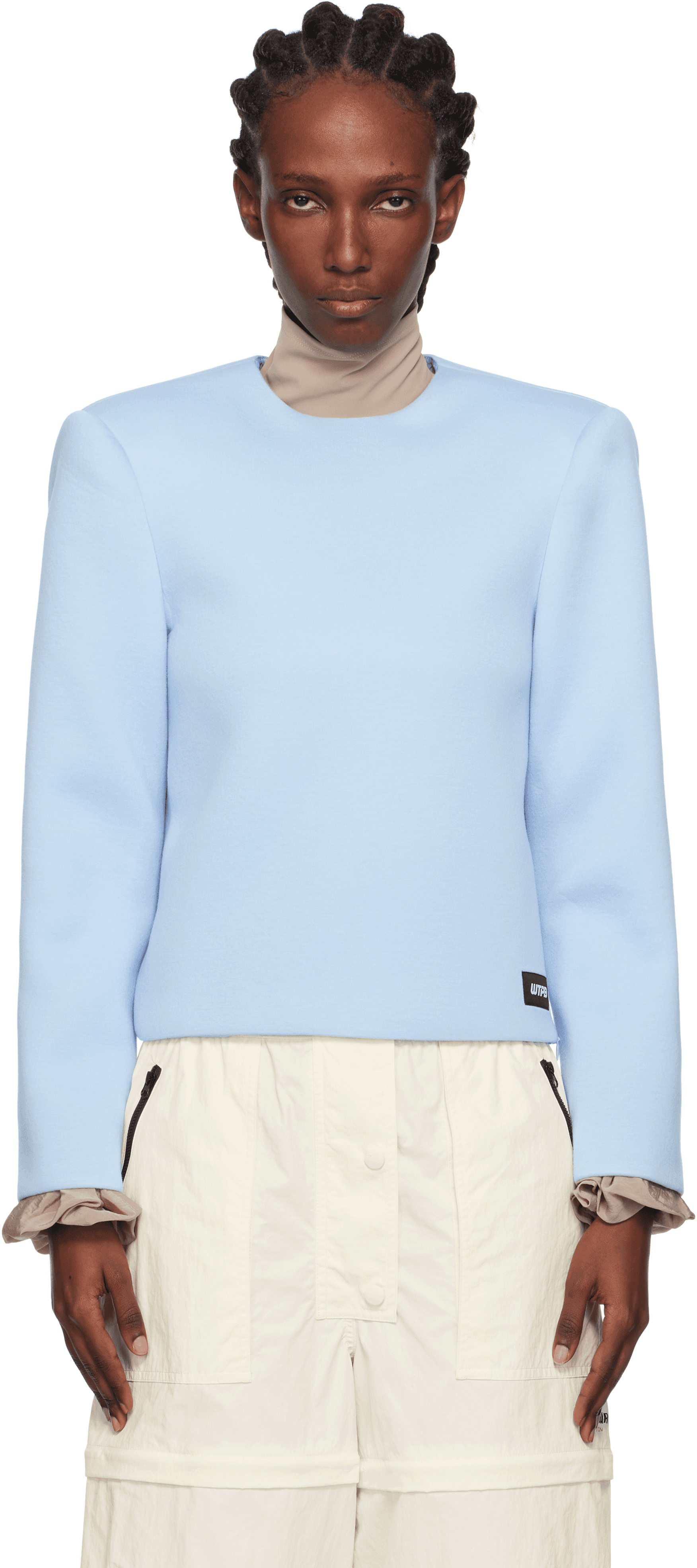 Blue Curvy Shoulder Top - Image 1