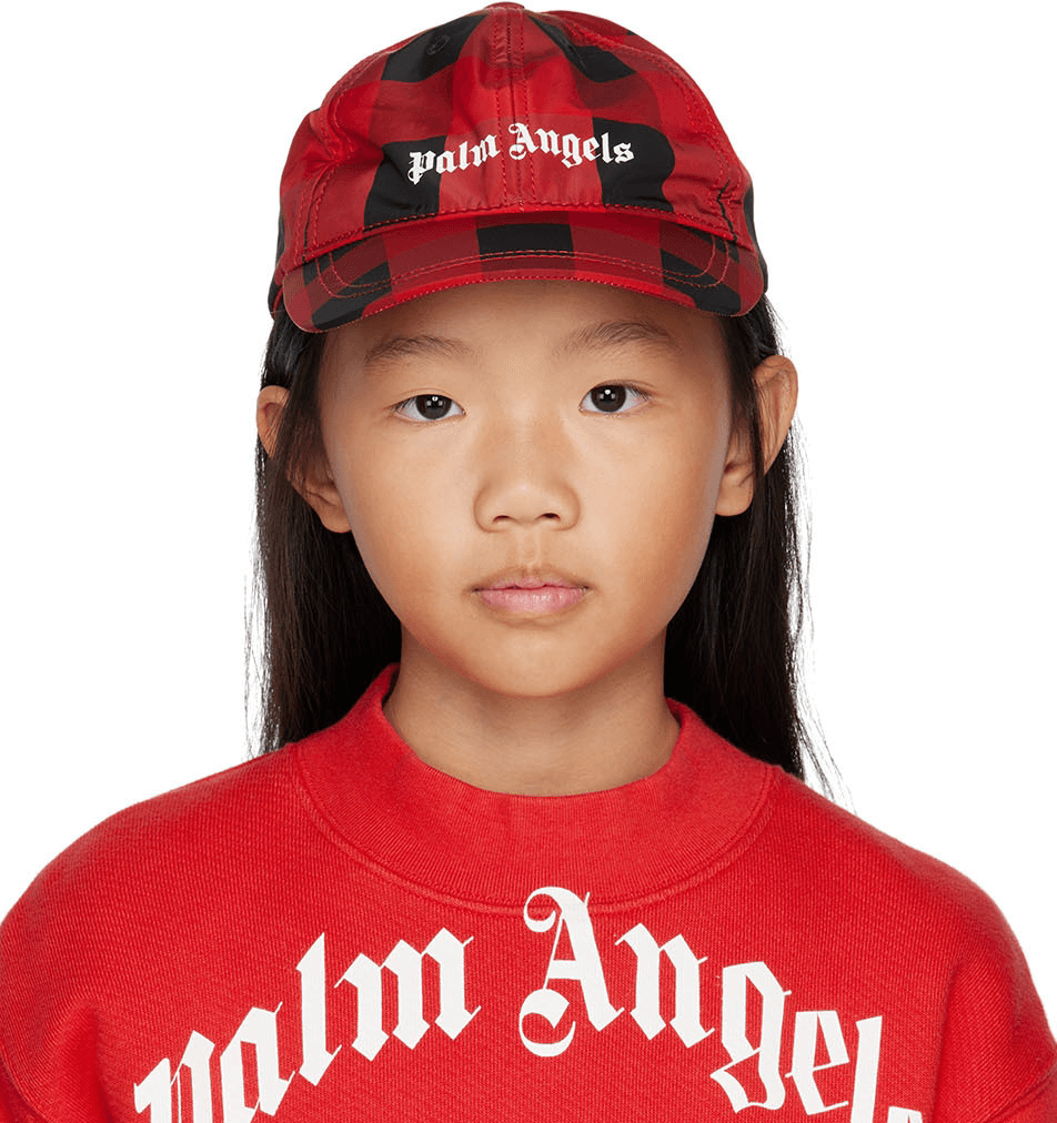 Kids Red & Black Buffalo Baseball Cap - Image 1