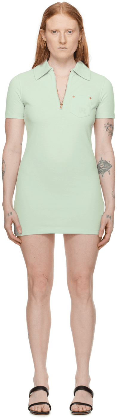 Green Half-Zip Minidress - Image 1