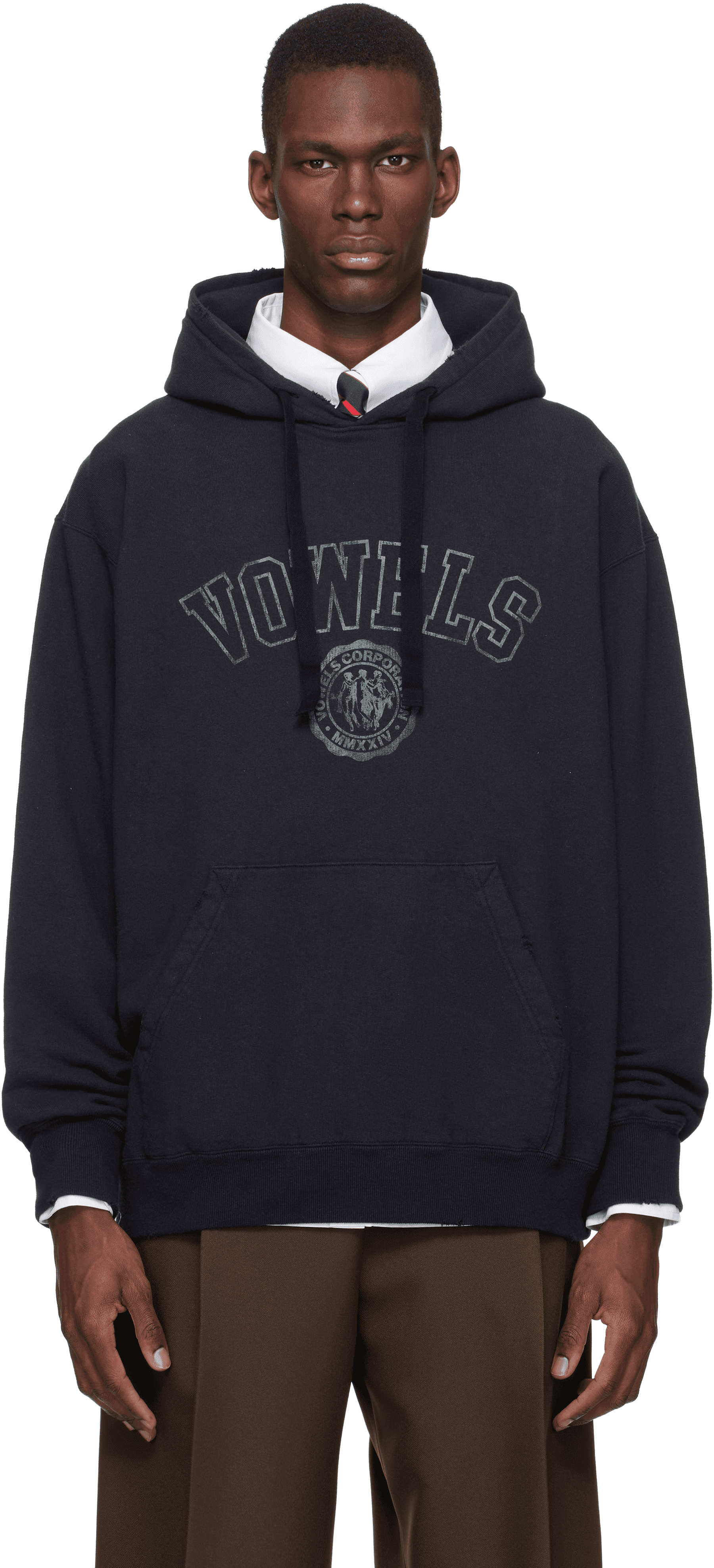 Black Faded Collegiate Hoodie - Image 1