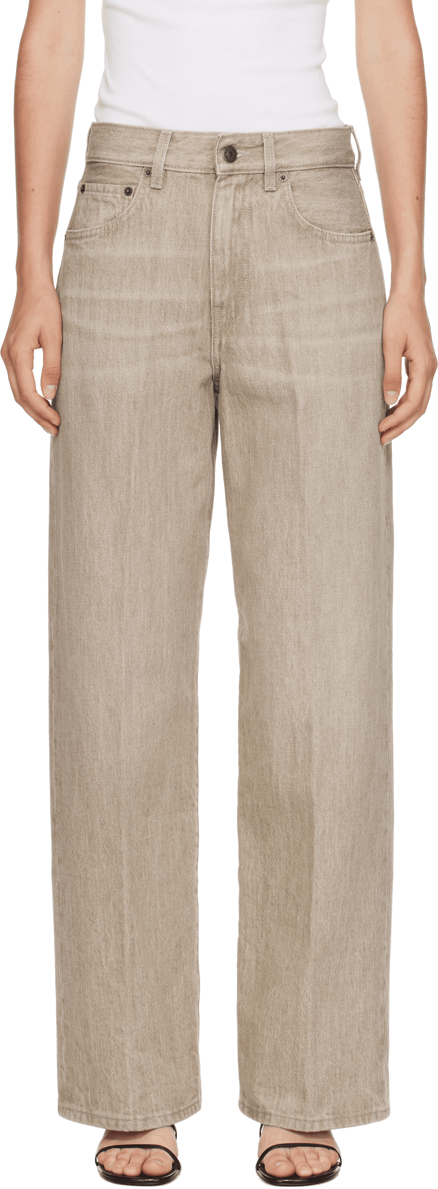 Beige Wide Jeans - Image 1