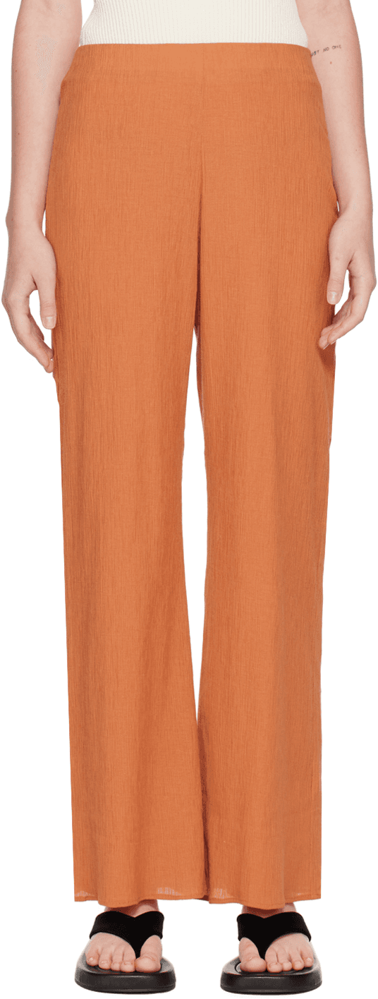Orange Textured Lounge Pants - Image 1