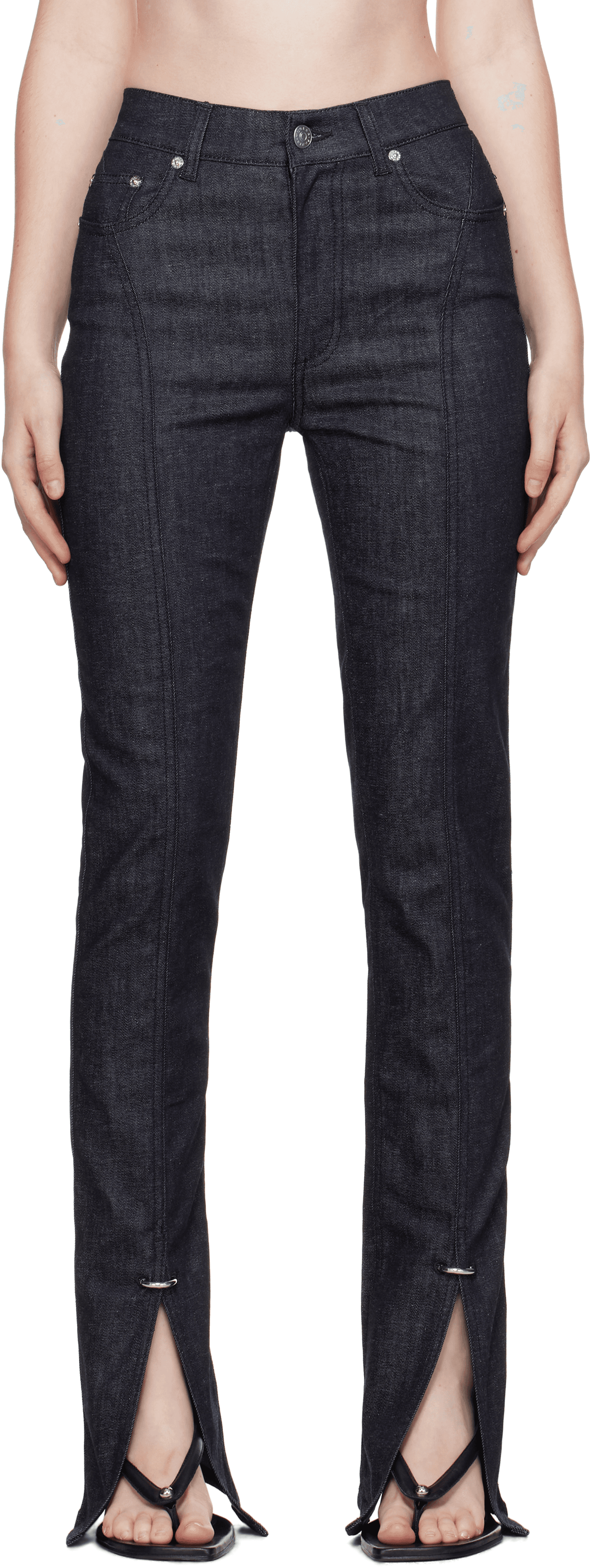 Indigo Paneled Jeans - Image 1