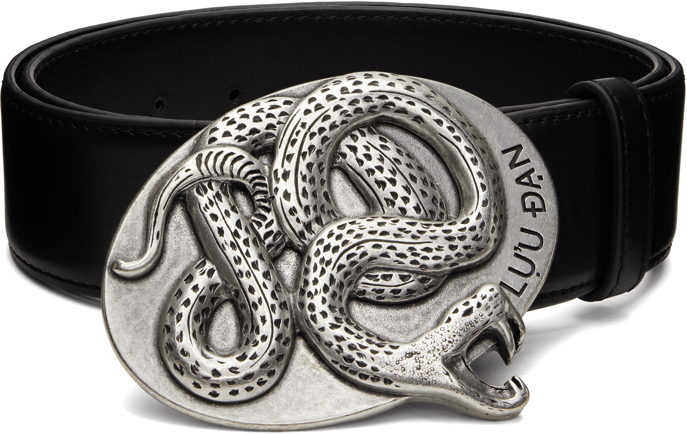 Black Twisted Snake Cowboy Belt - Image 1