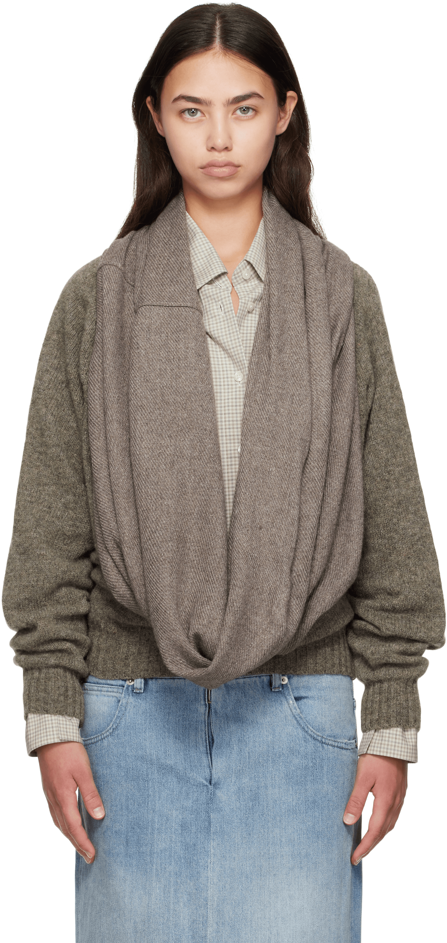 Brown Waterfall Har Sweater - Image 1