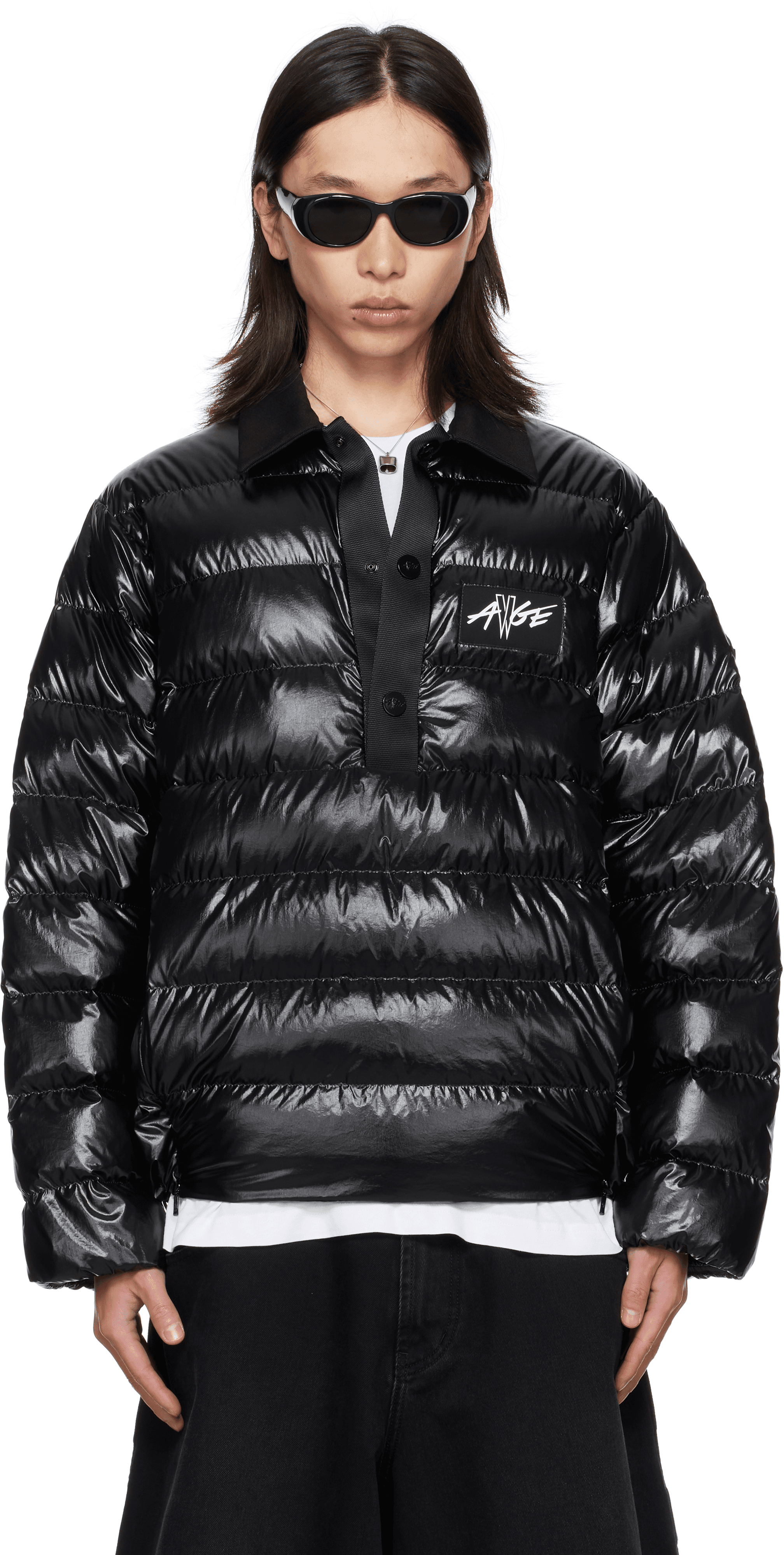 Moncler x A$AP Rocky Black Vardar Shirt Down Jacket - Image 1