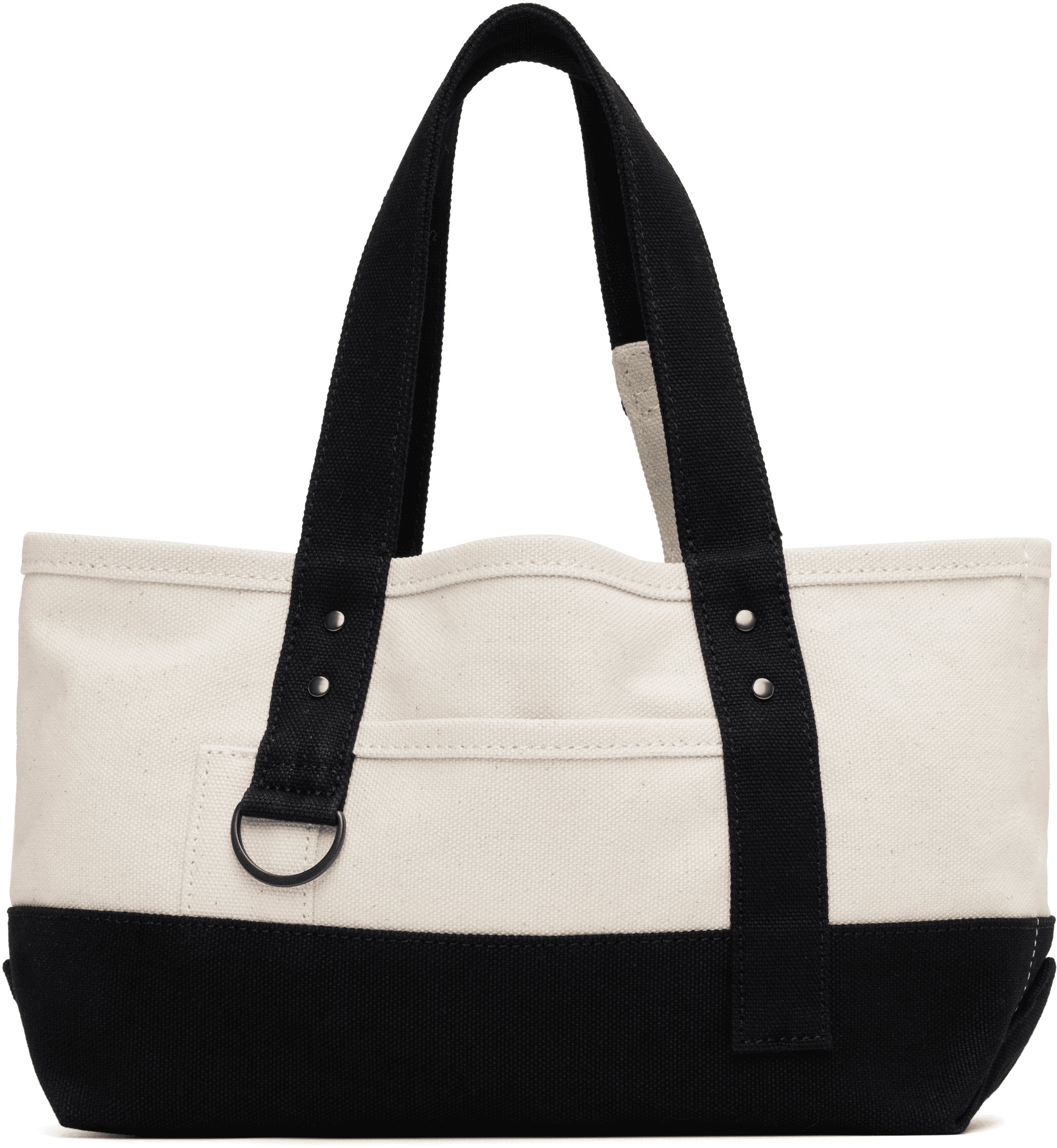 Off-White & Black Mini Washer Canvas Bag - Image 1