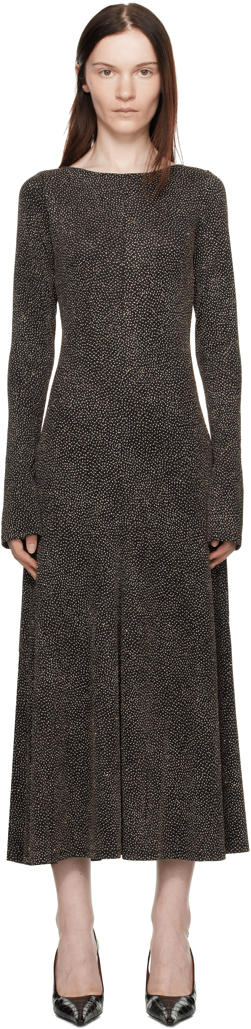 Black & Gold Baes Open Back Maxi Dress - Image 1