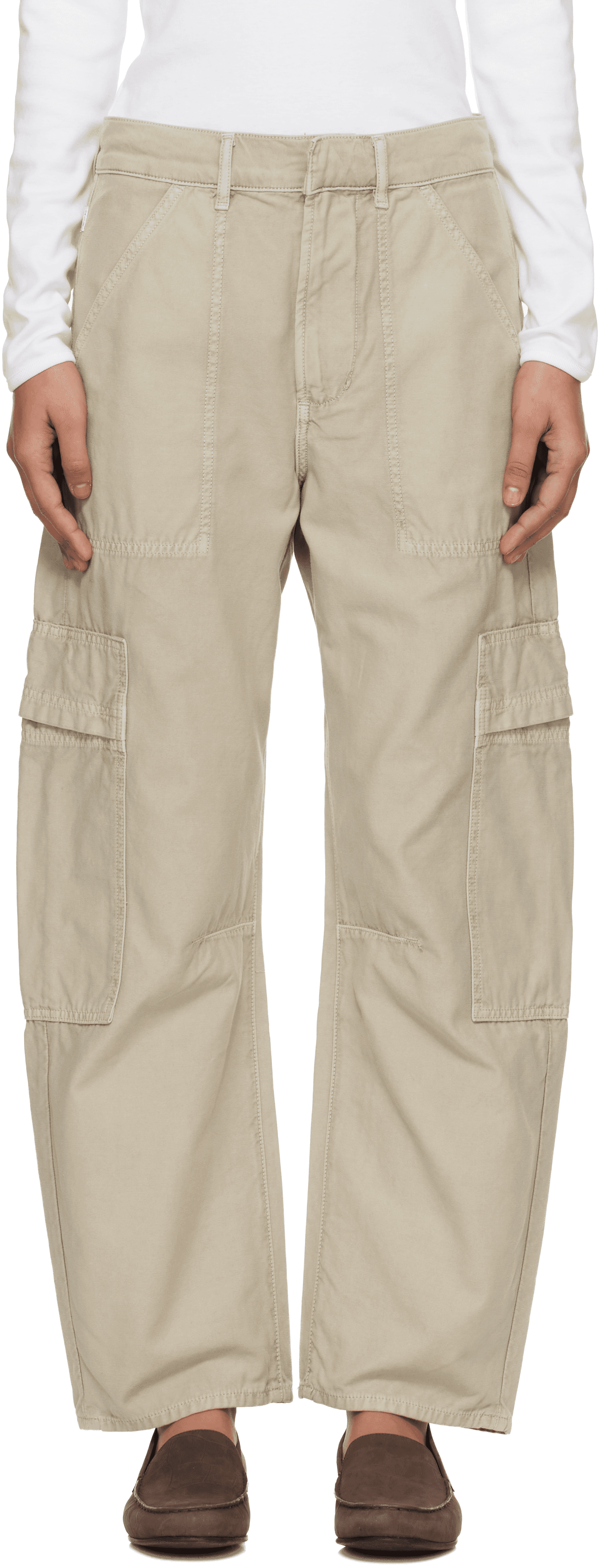 Beige Marcelle Cargo Pants - Image 1