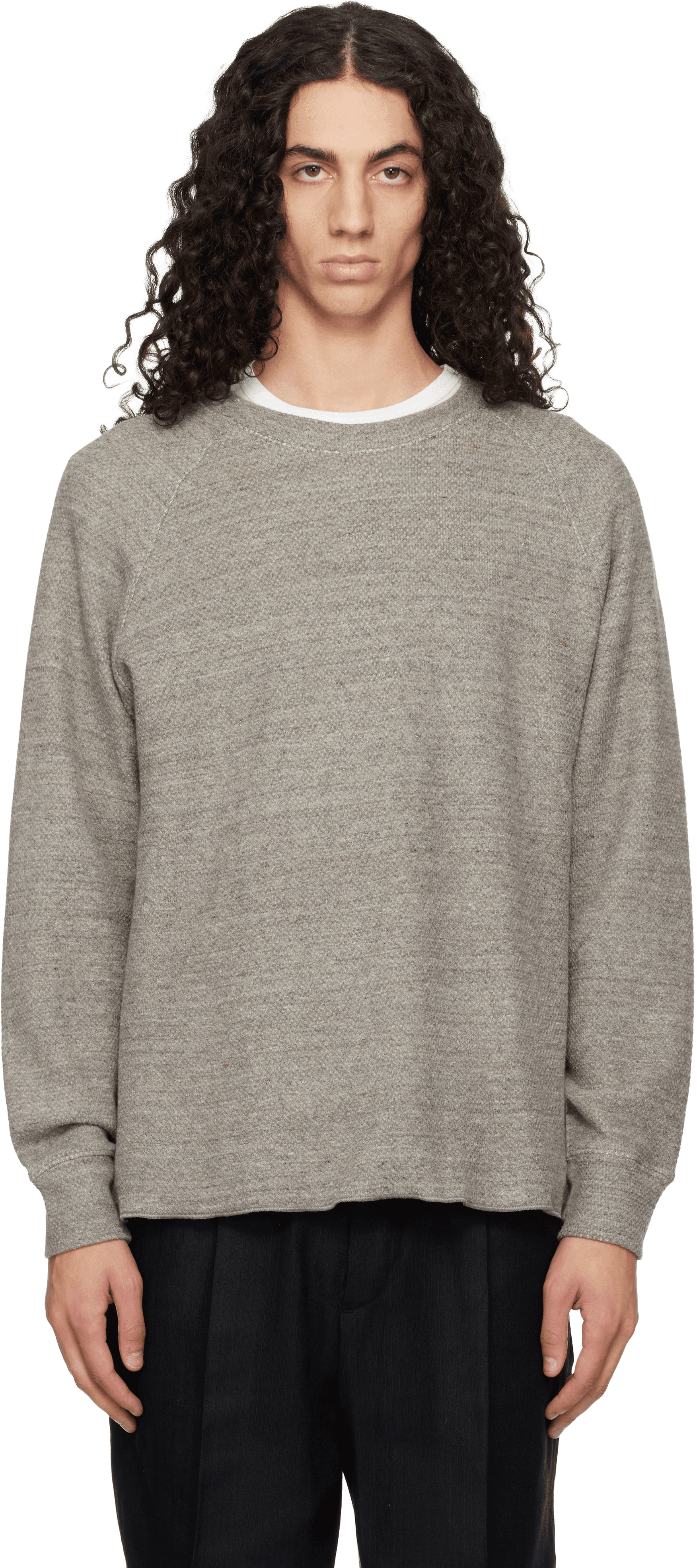 Gray Raglan Thermal Sweatshirt - Image 1