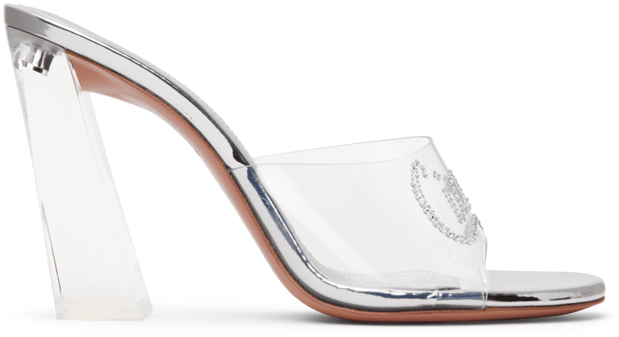 Transparent 'Bella' Glass Heeled Sandals - Image 1