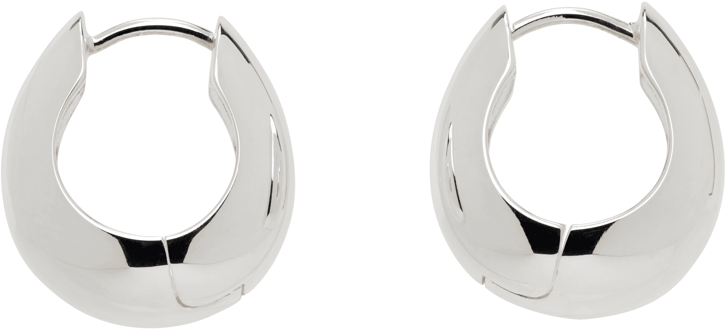 Silver Hinged Hoop Earrings - Image 1