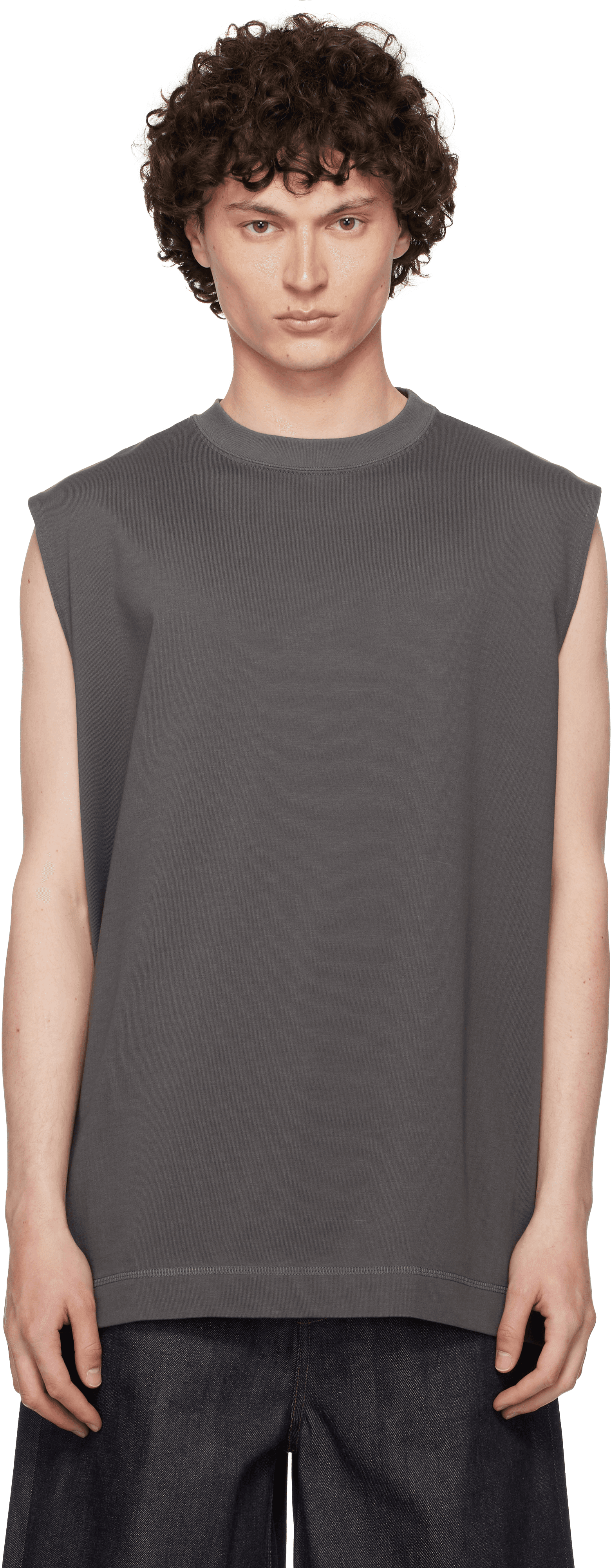Gray Loose-Fit Tank Top - Image 1